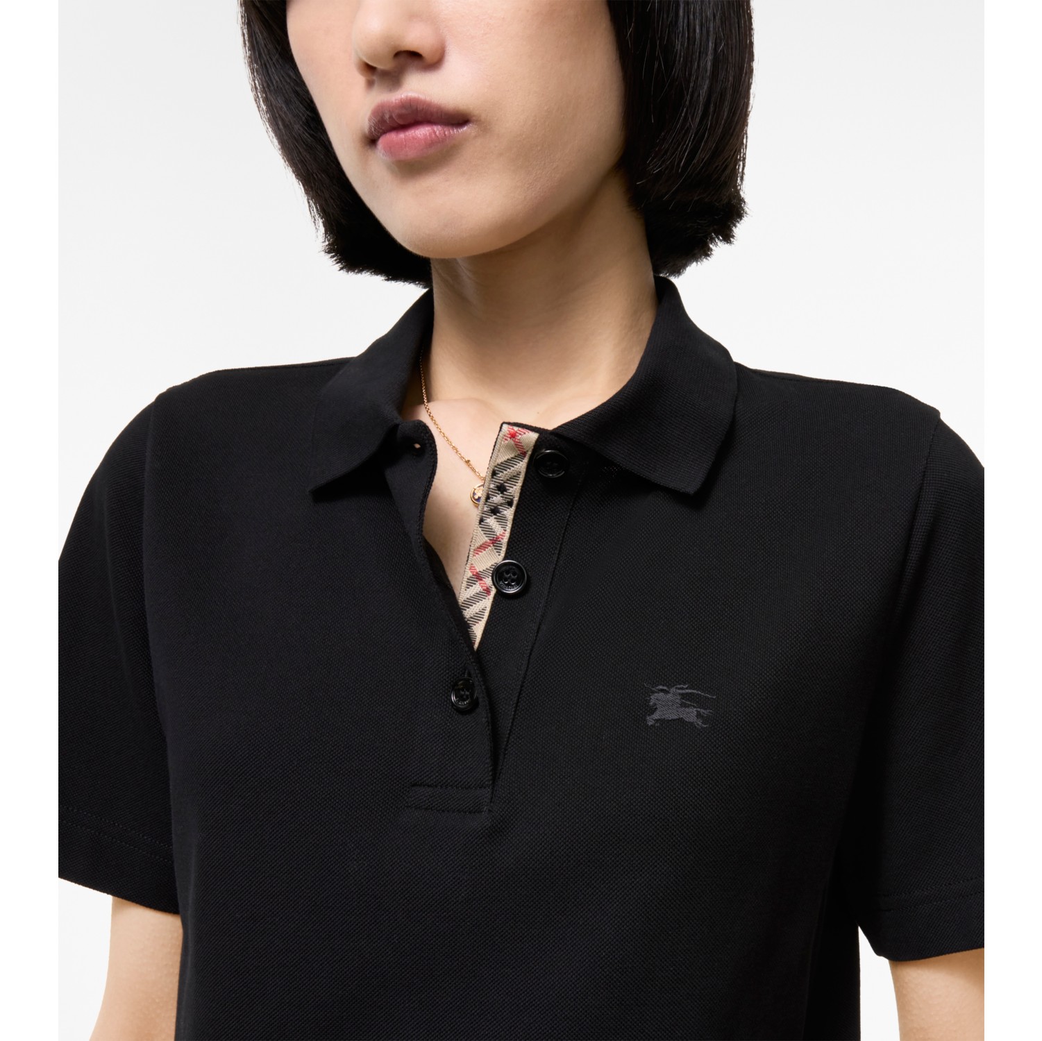 Cotton Polo Shirt in Black - Women | Burberry® Official