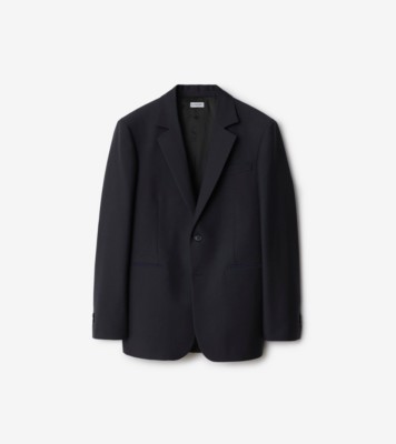 Wool Tailored Jacket in Navy - Men | Burberry® Official