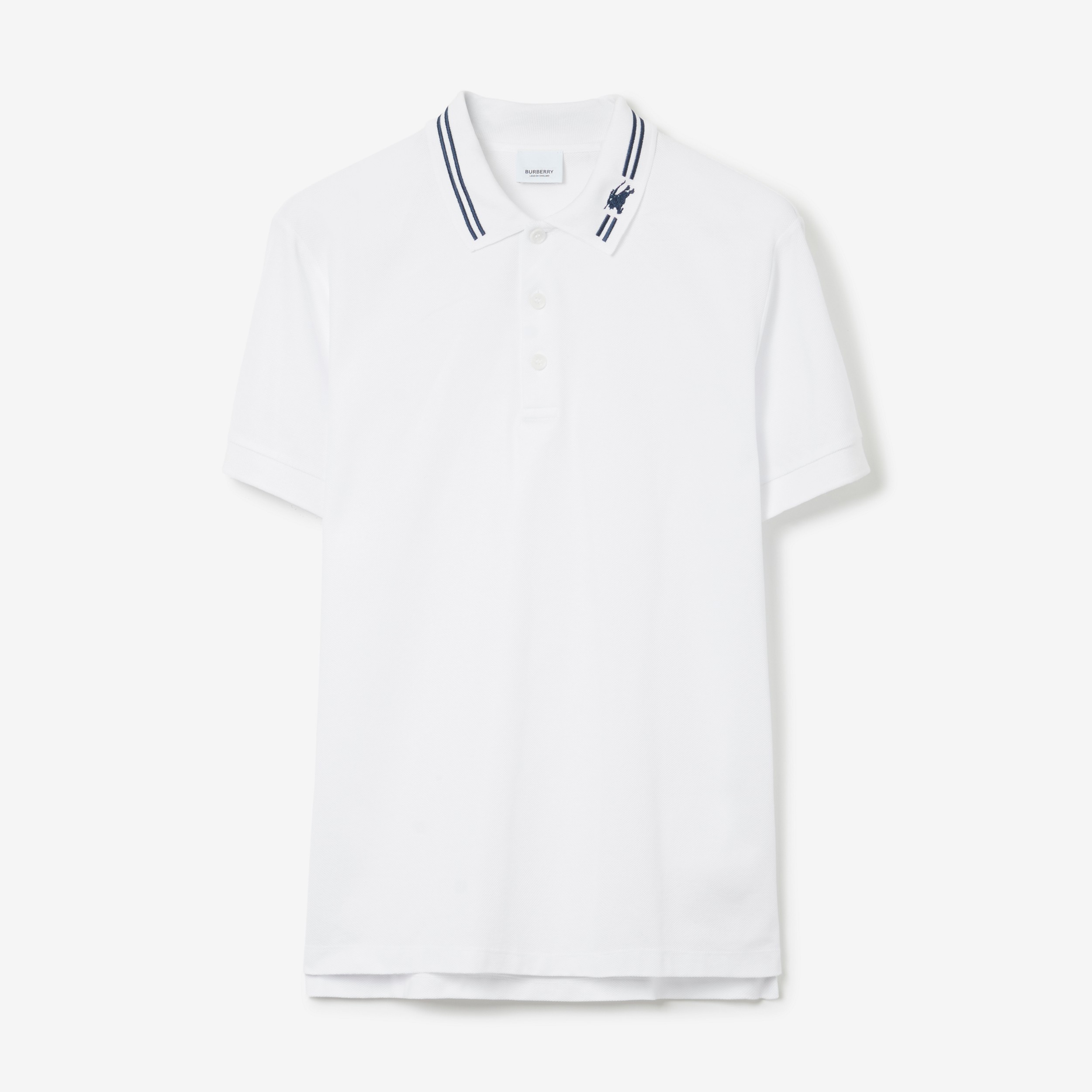Polo in cotone con EKD (Bianco) - Uomo | Sito ufficiale Burberry® - 1