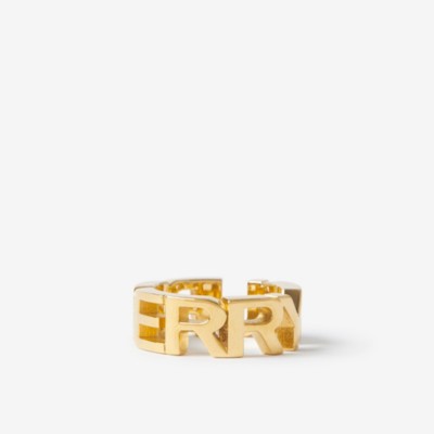 Gold-plated Logo Ring in Light - Women | Burberry® Official