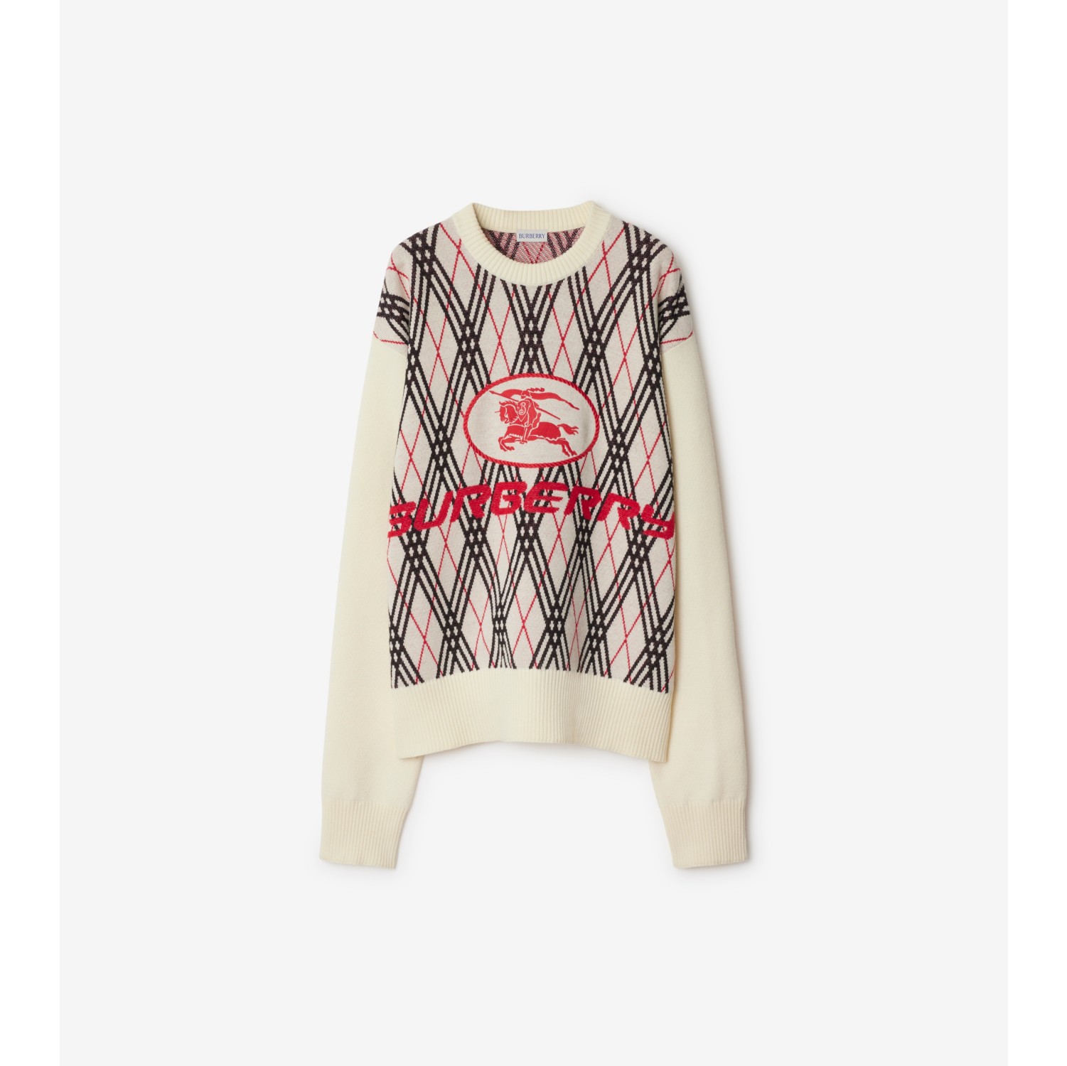 Pull en laine mélangée argyle Check