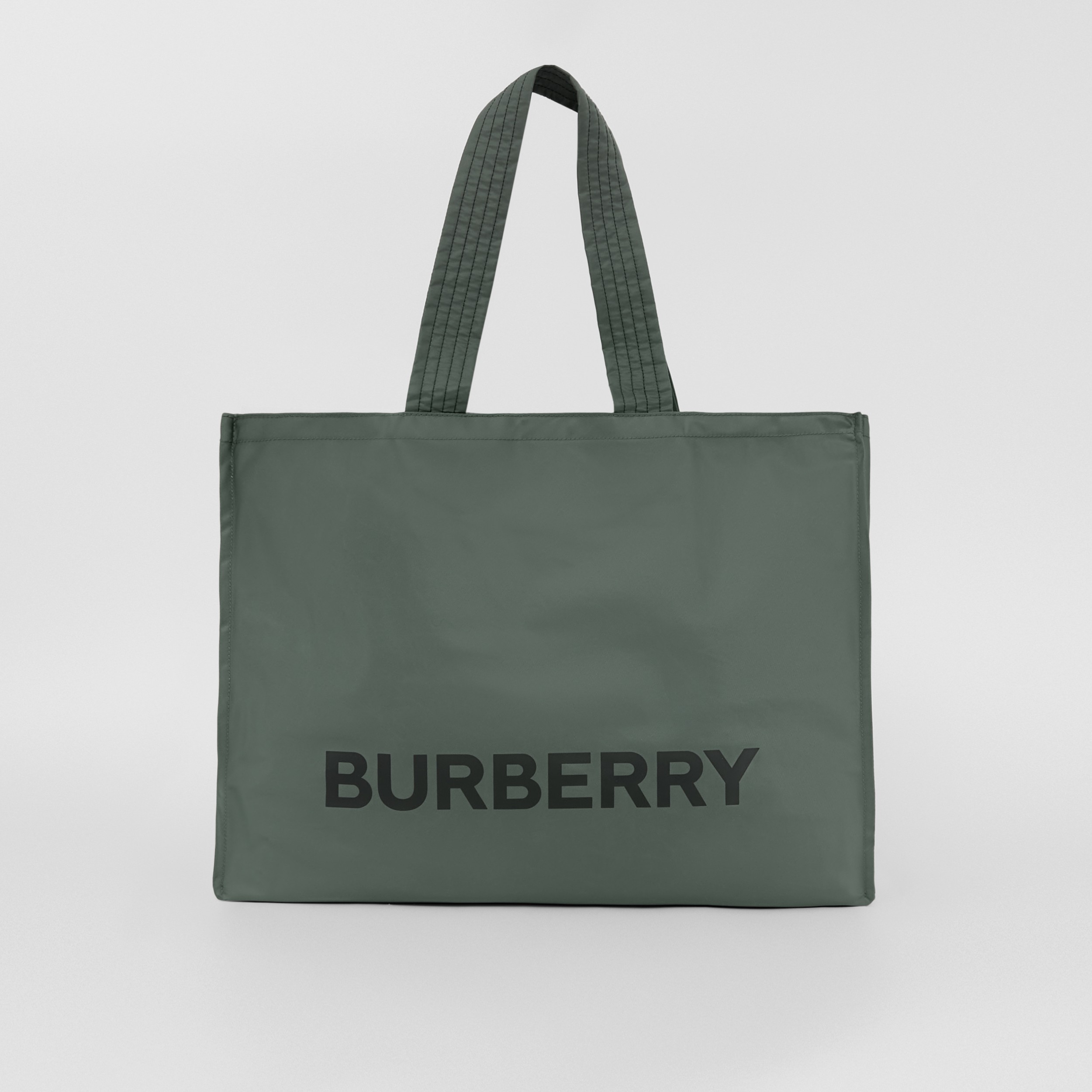 Logo Print Nylon Tote in Charcoal Grey - Men | Burberry® Official