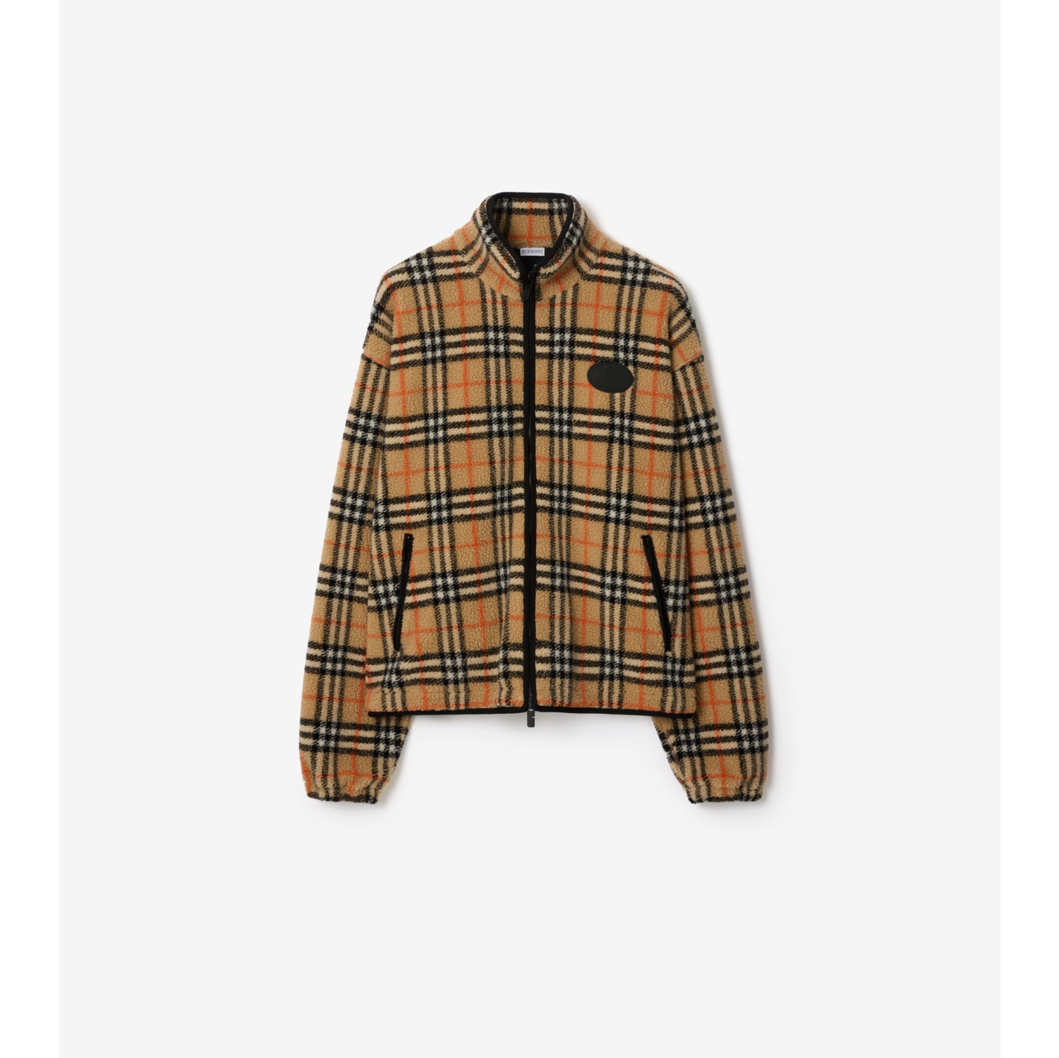 Check Wool Cashmere Blend Fleece