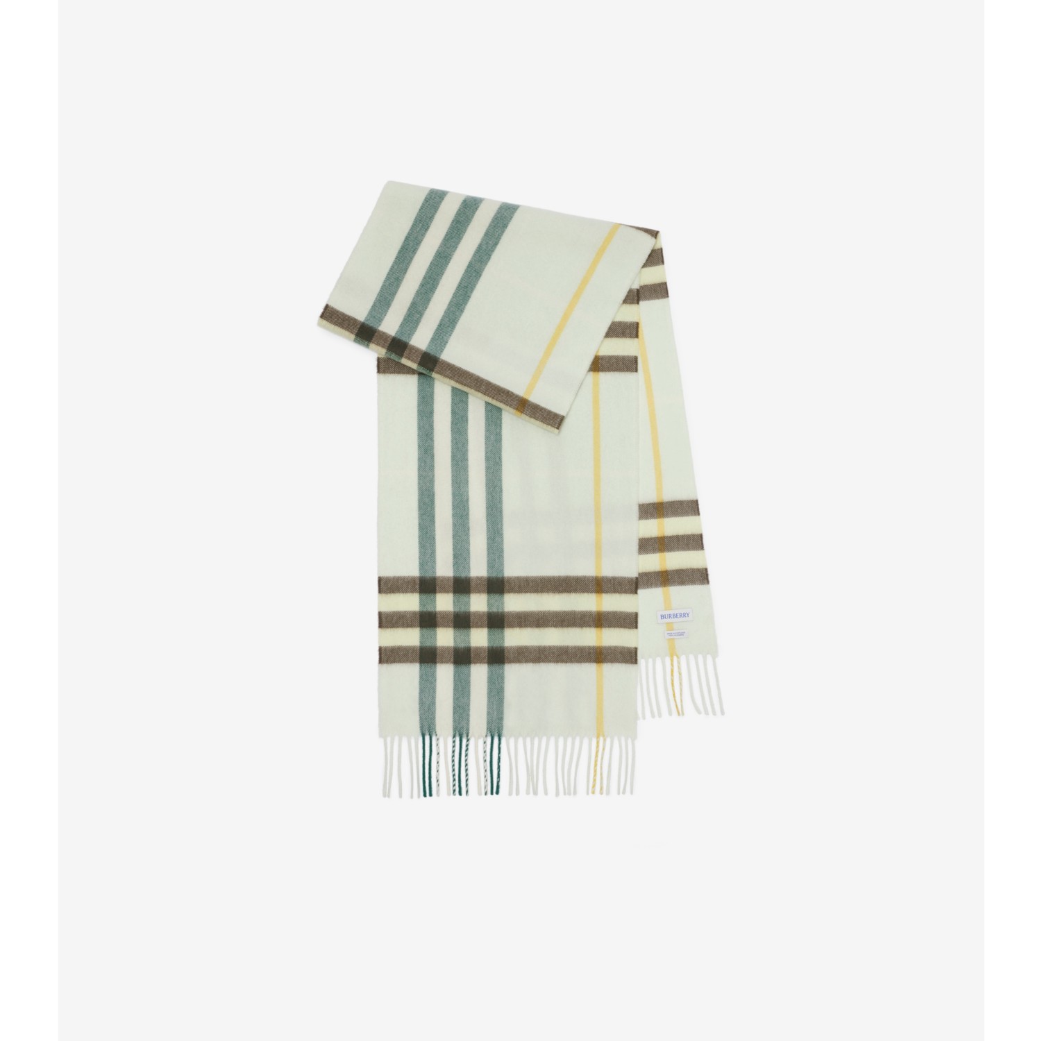 Check Cashmere Scarf in Breeze Burberry Official