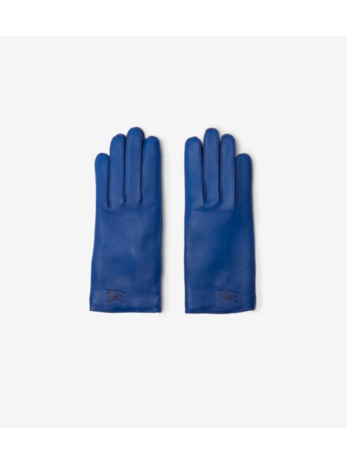 Shop Burberry Ekd Leather Gloves In Knight
