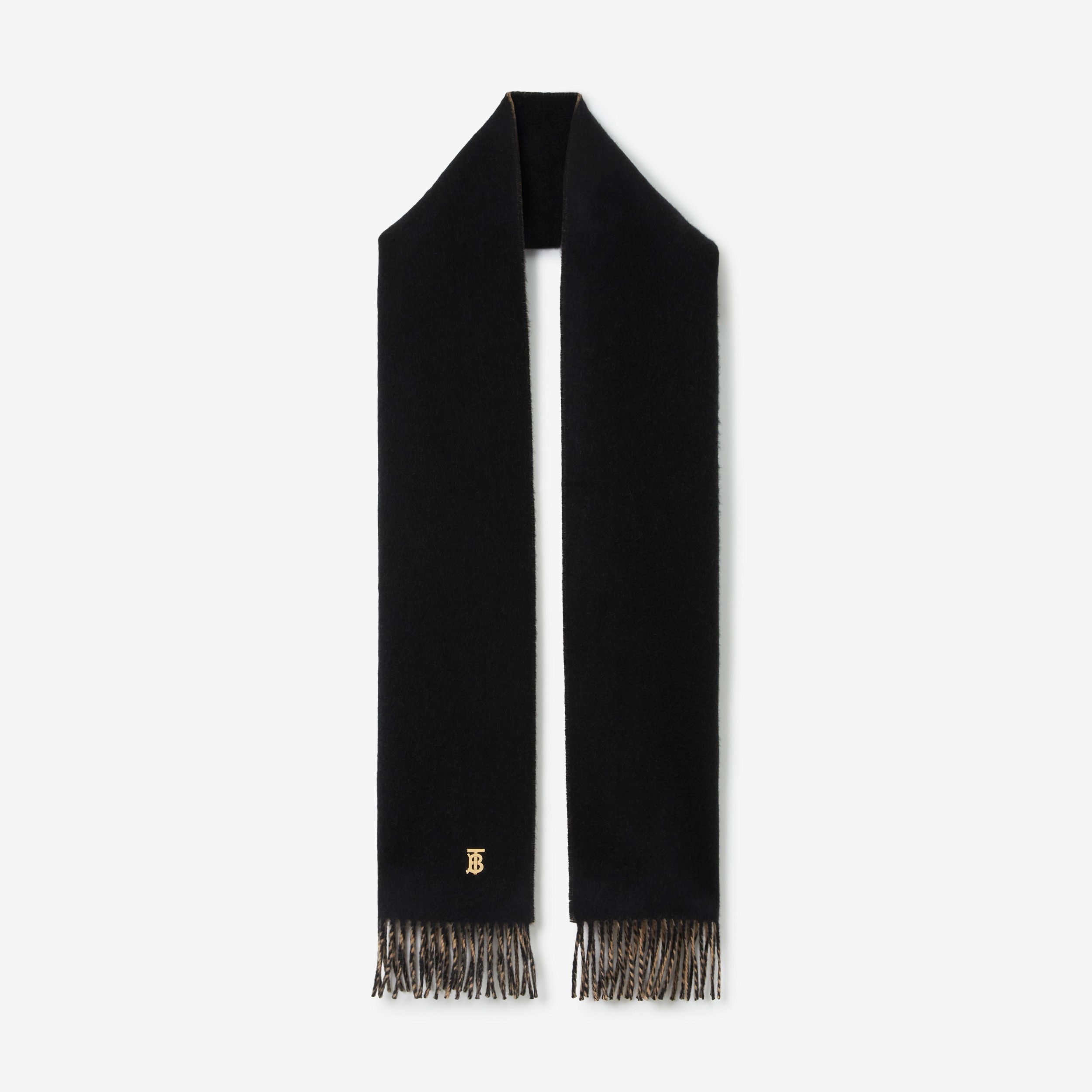 Sciarpa reversibile in cashmere con monogramma (Cammello/nero) | Sito ufficiale Burberry® - 1