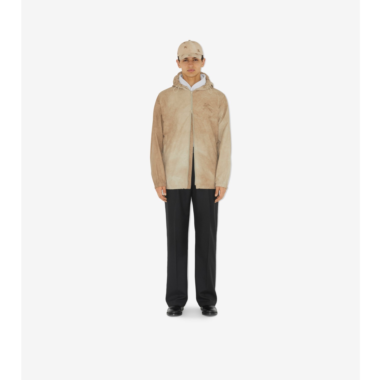 EKD Technical Cotton Hooded Jacket in Soft Fawn - Men | Burberry® Official