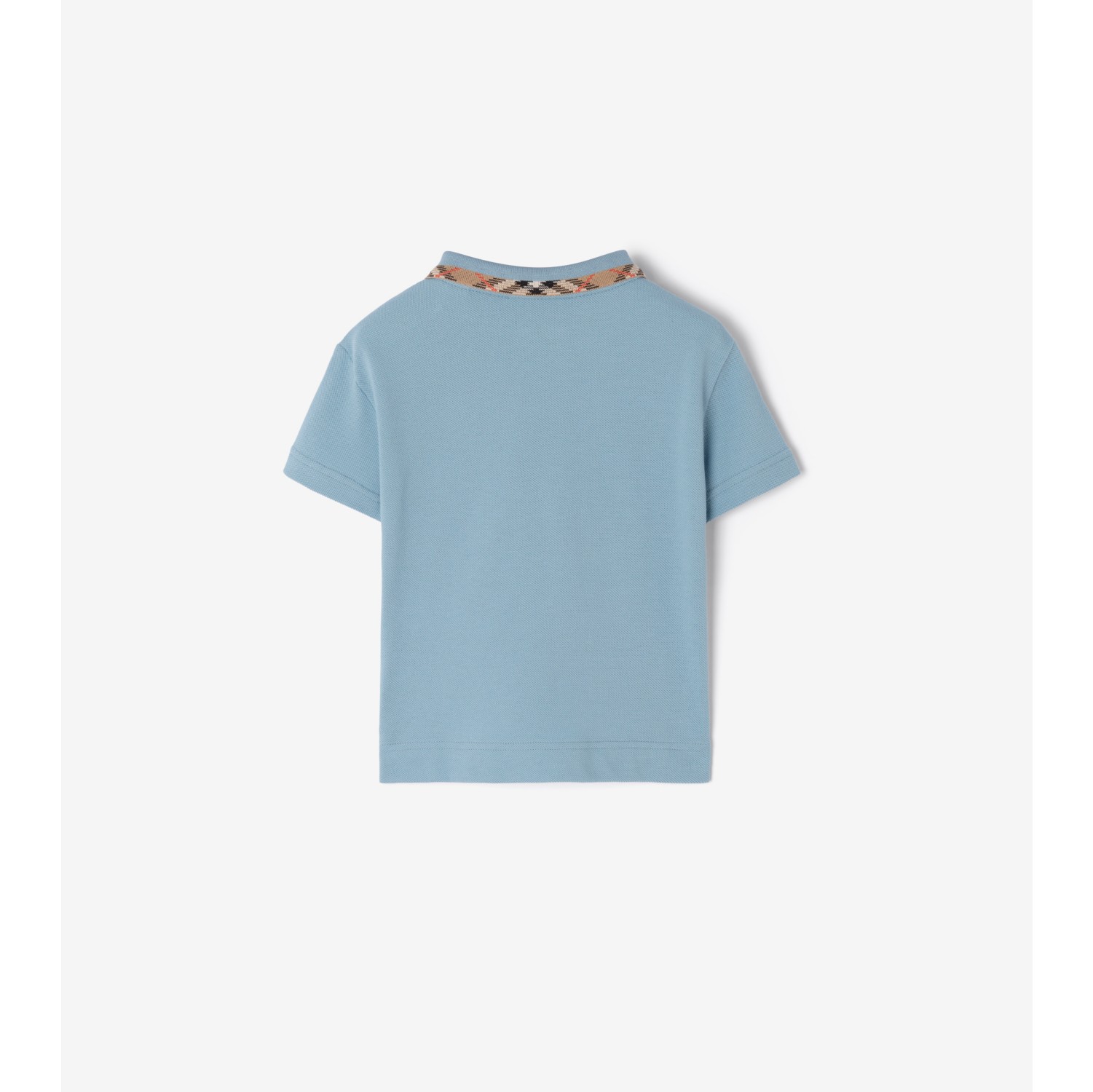 Check Collar Cotton Polo Shirt