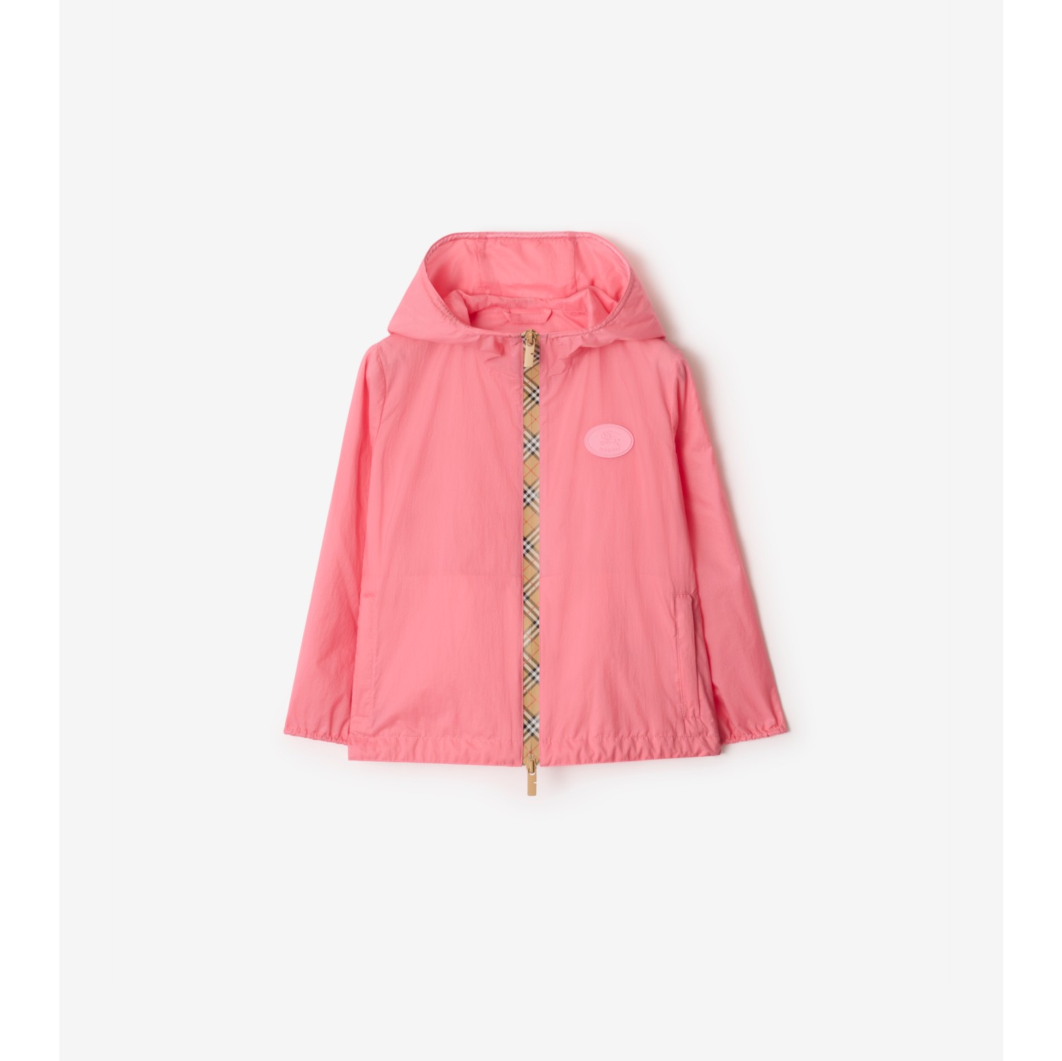 Checker-tape Nylon Hooded Jacket