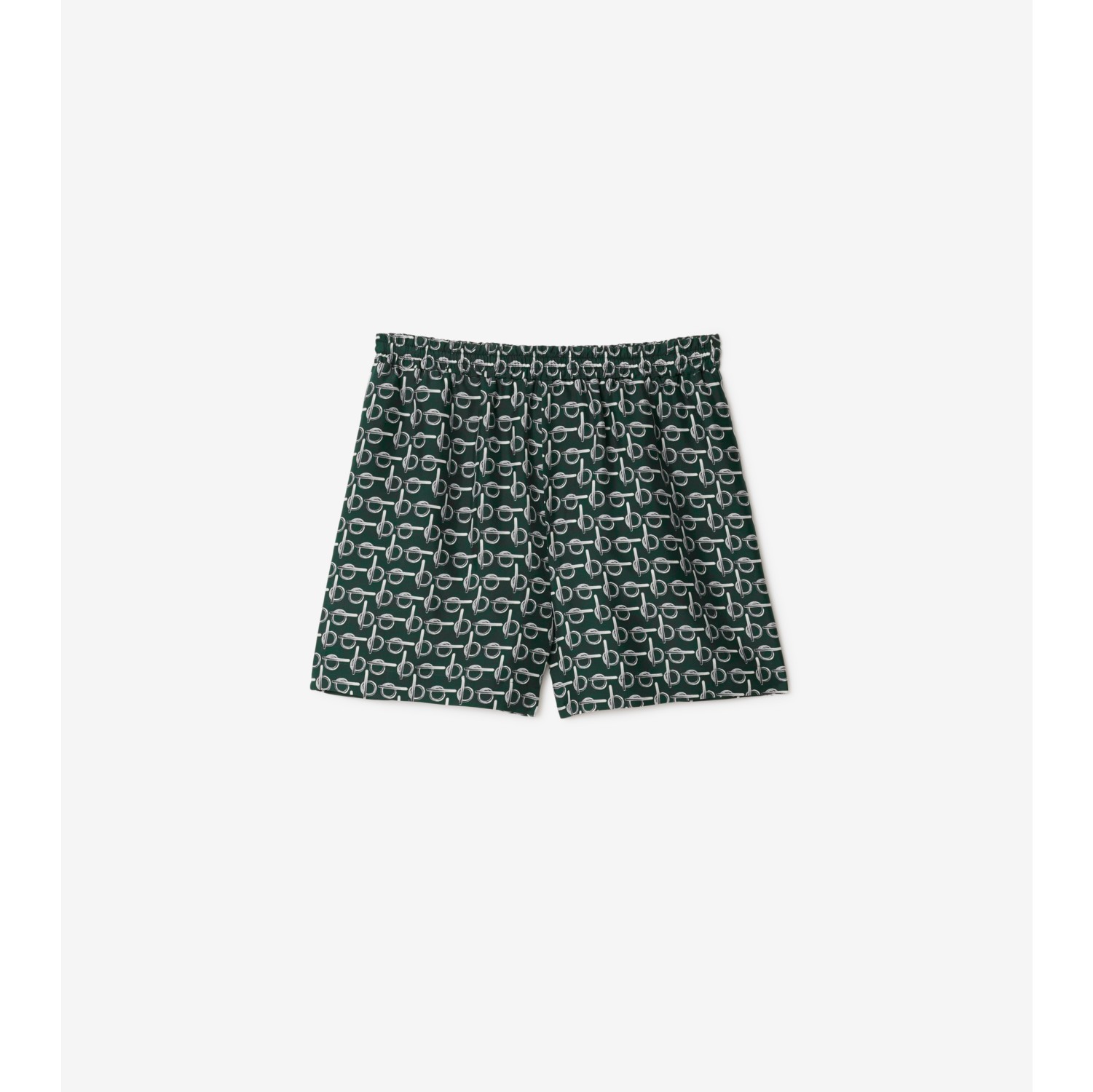 B Silk Shorts in Silver green Women Burberry Official