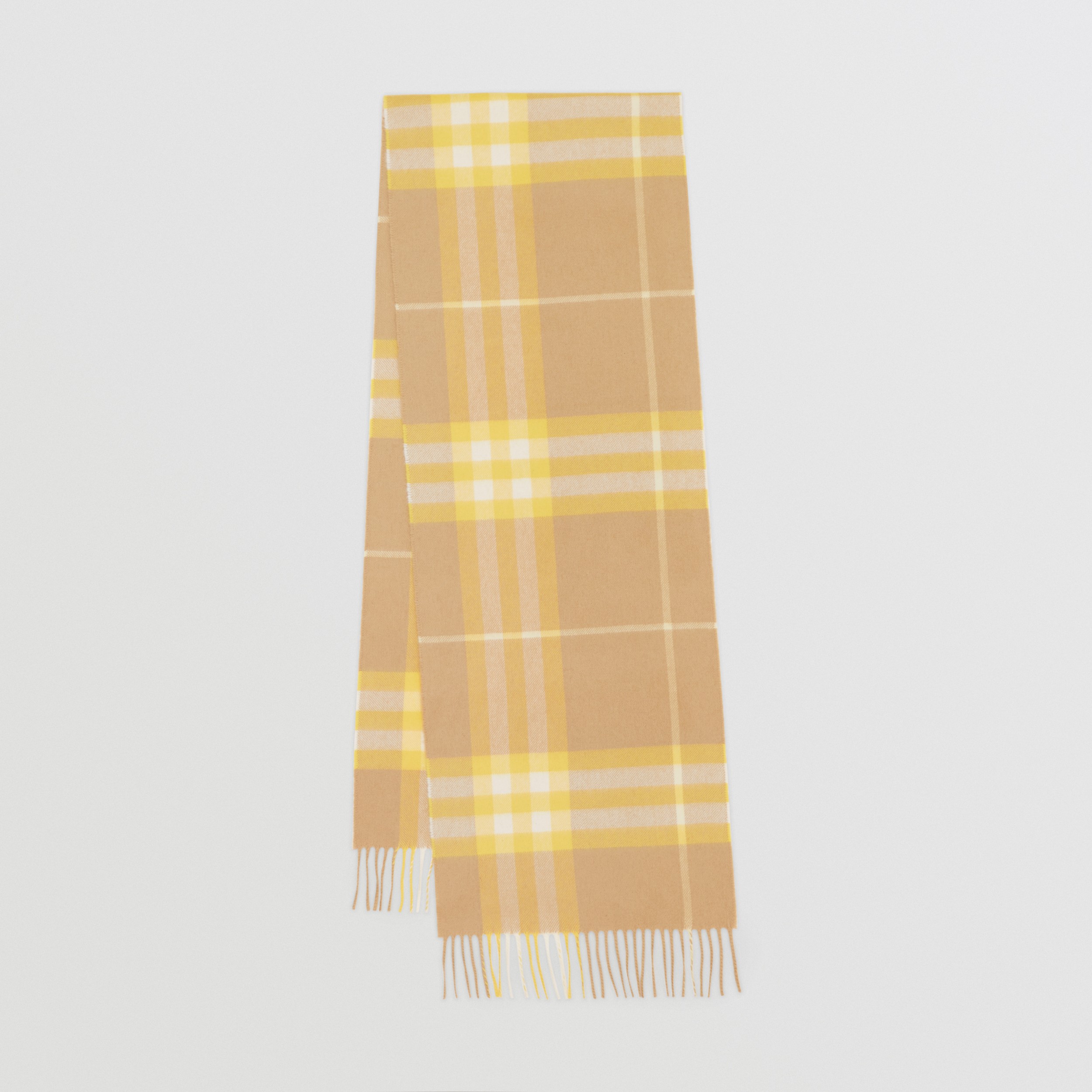 Burberry 格纹羊绒围巾 (典藏米色 / 黄色) | Burberry® 博柏利官网 - 1