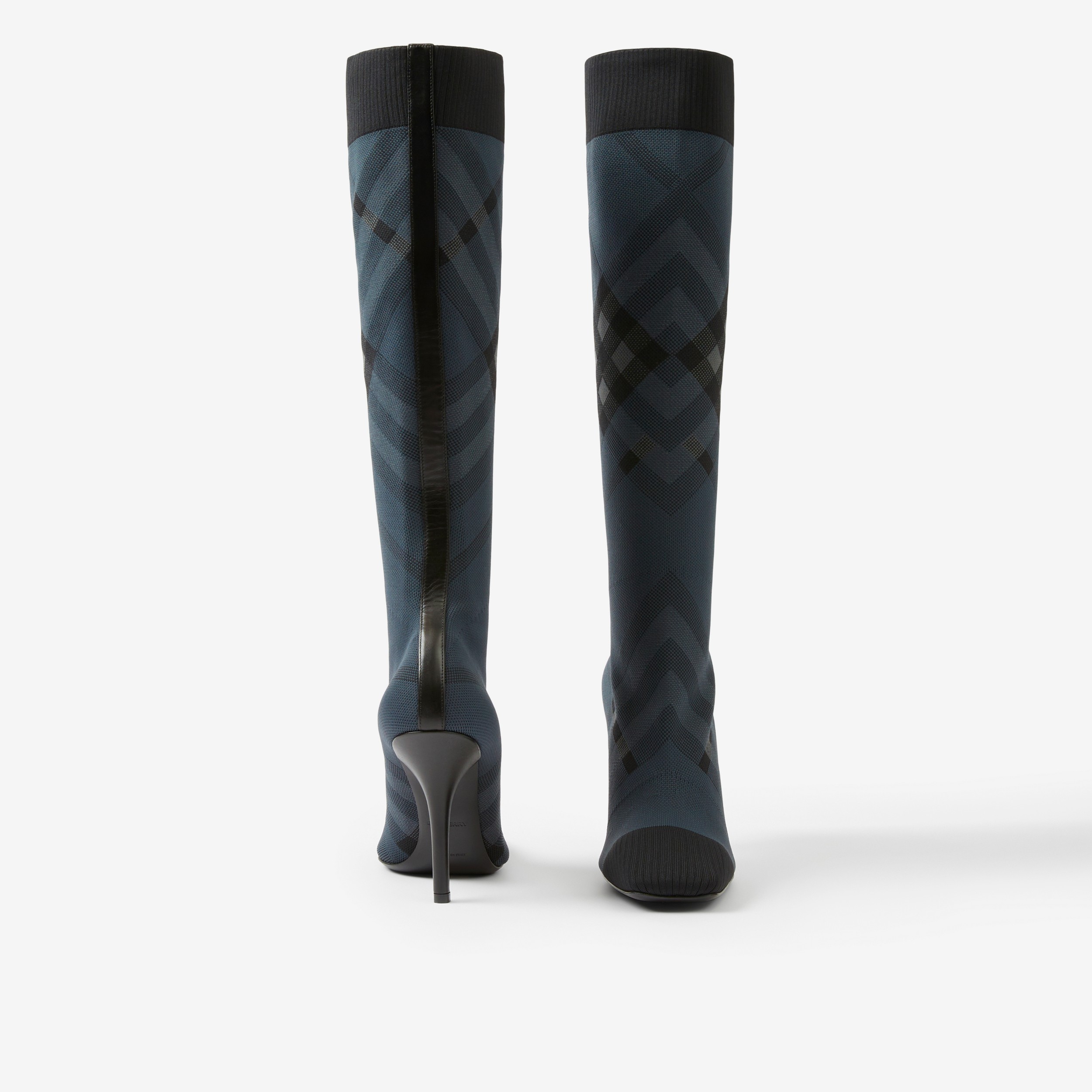 Botas de calcetín en punto Check (Gris Marengo/gris) - Mujer | Burberry® oficial - 4