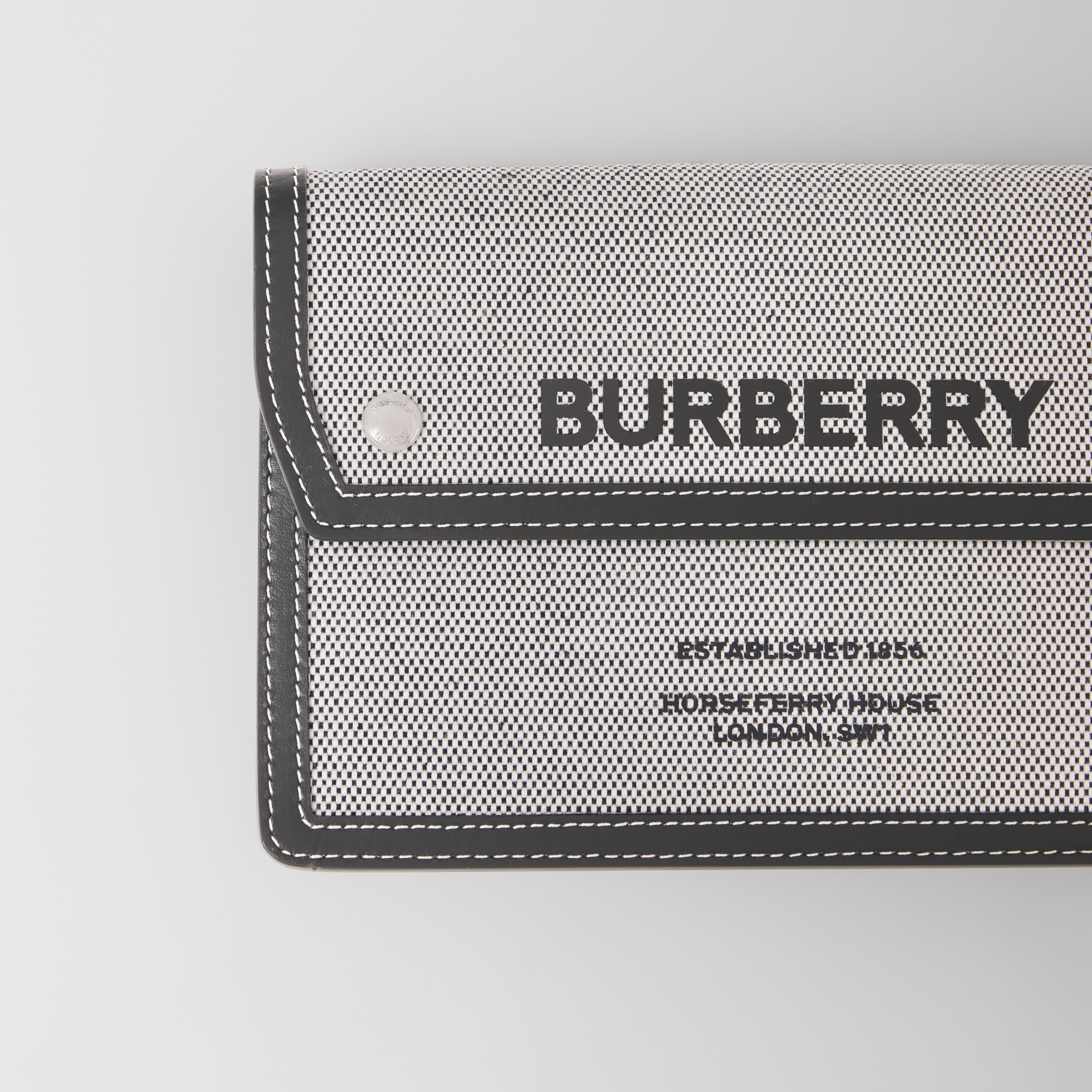 Horseferry Print Canvas and Leather Crossbody Bag in Black Men Burberry