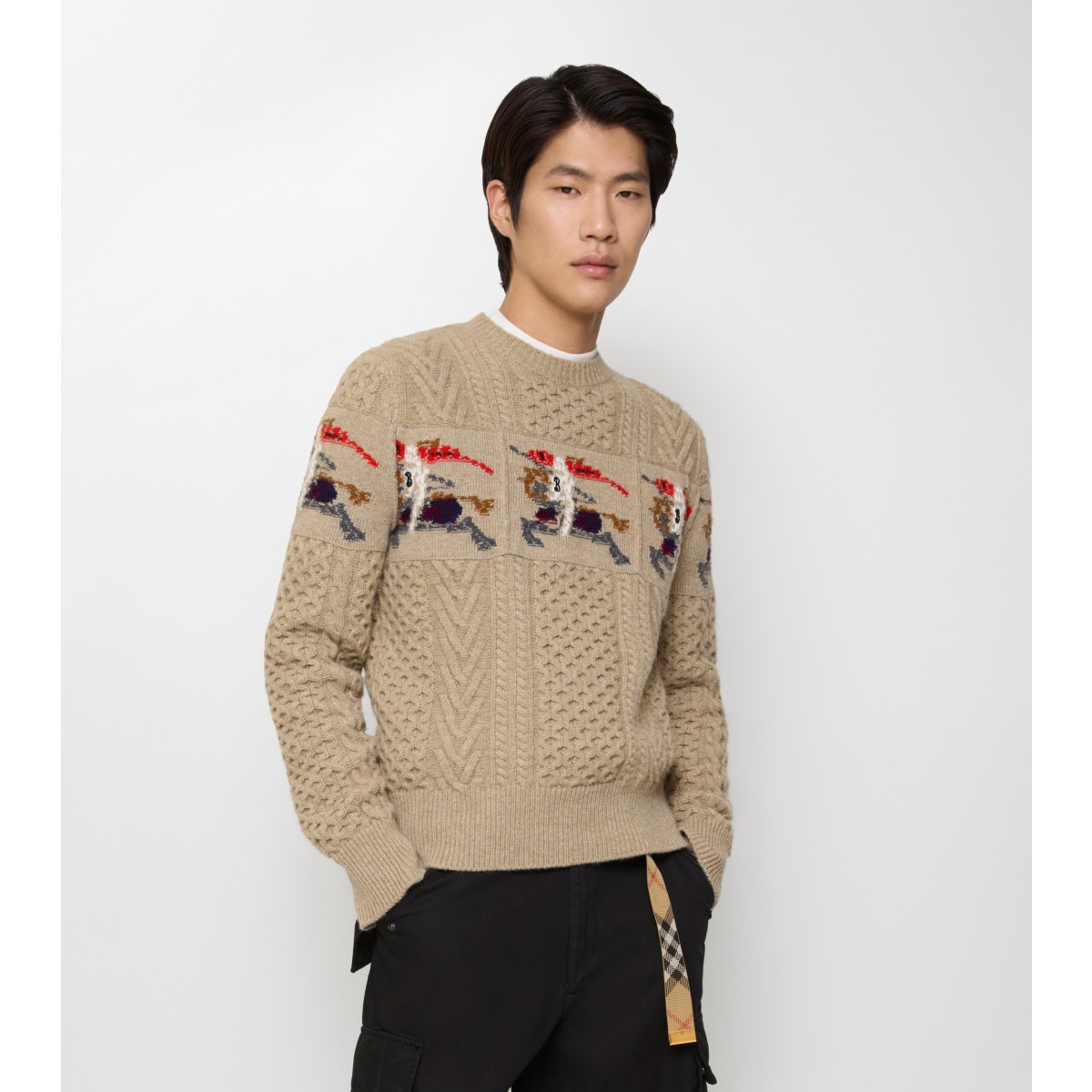  EKD Aran Knit Wool Sweater
