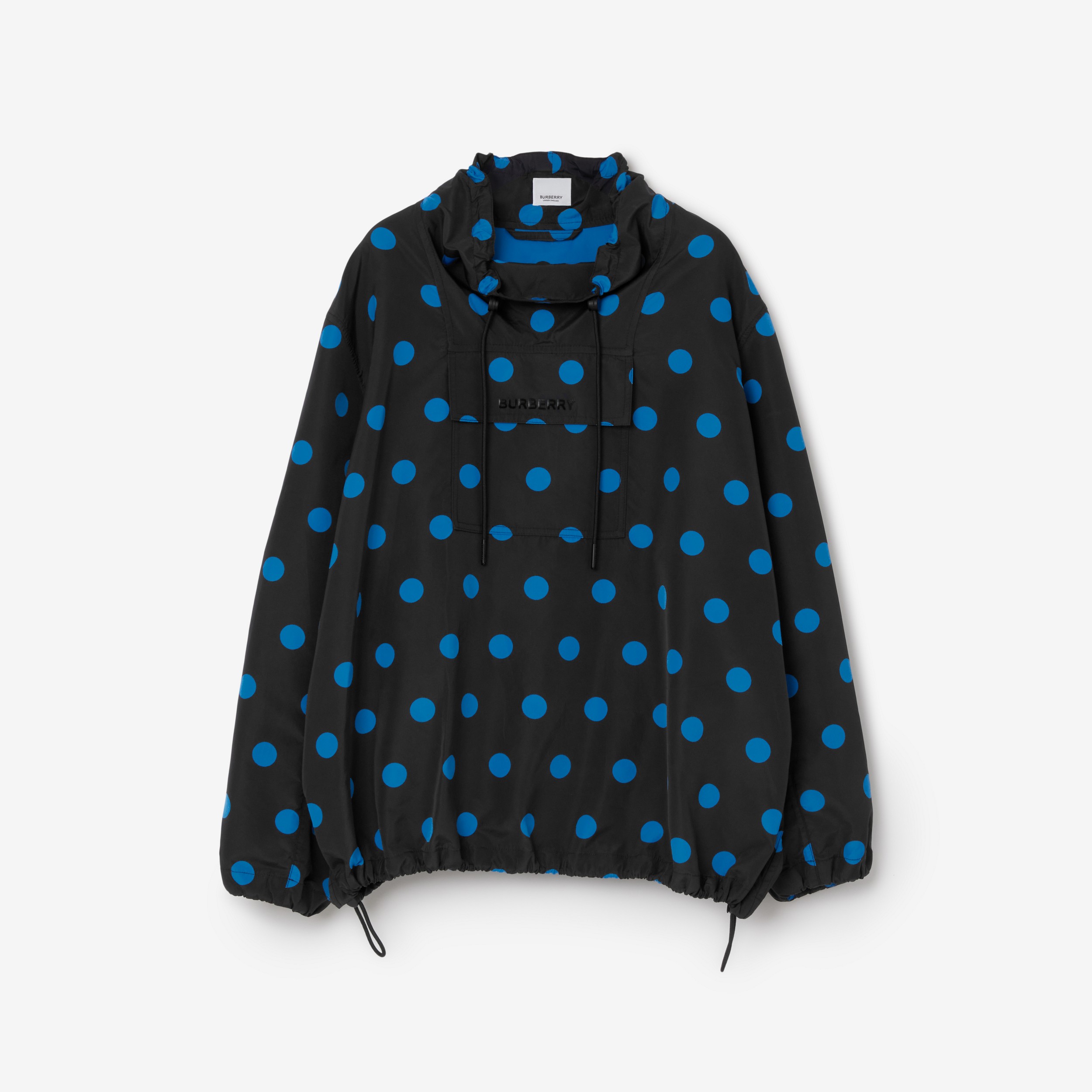 Polka Dot Nylon Jacquard Oversized Jacket in Vivid Blue - Women | Burberry® Official - 1