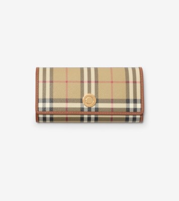 チェック コンチネンタルウォレット (アーカイブベージュ／ブライアー