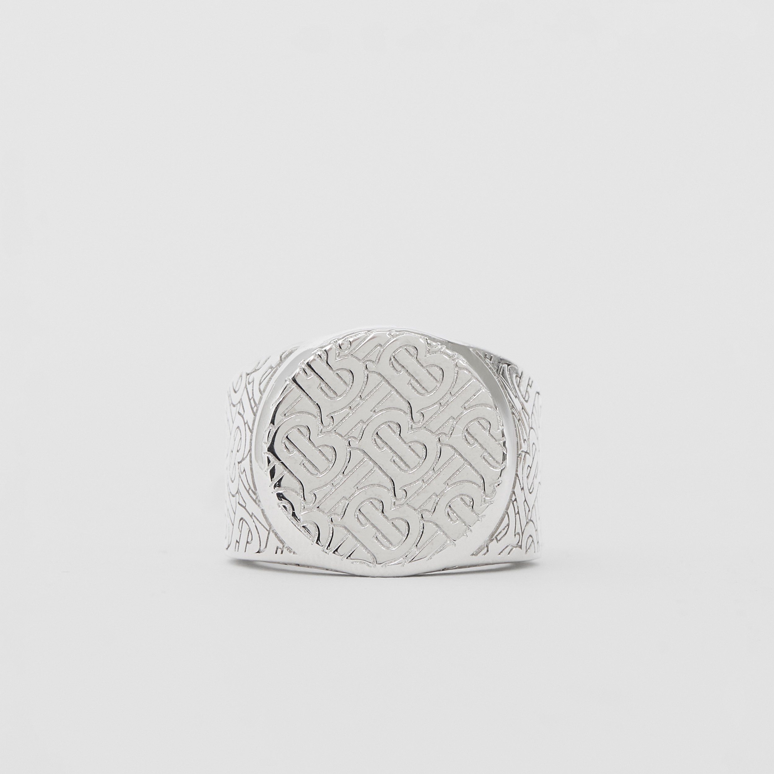 Monogram Motif Palladium-plated Signet Ring - Men | Burberry® Official - 1