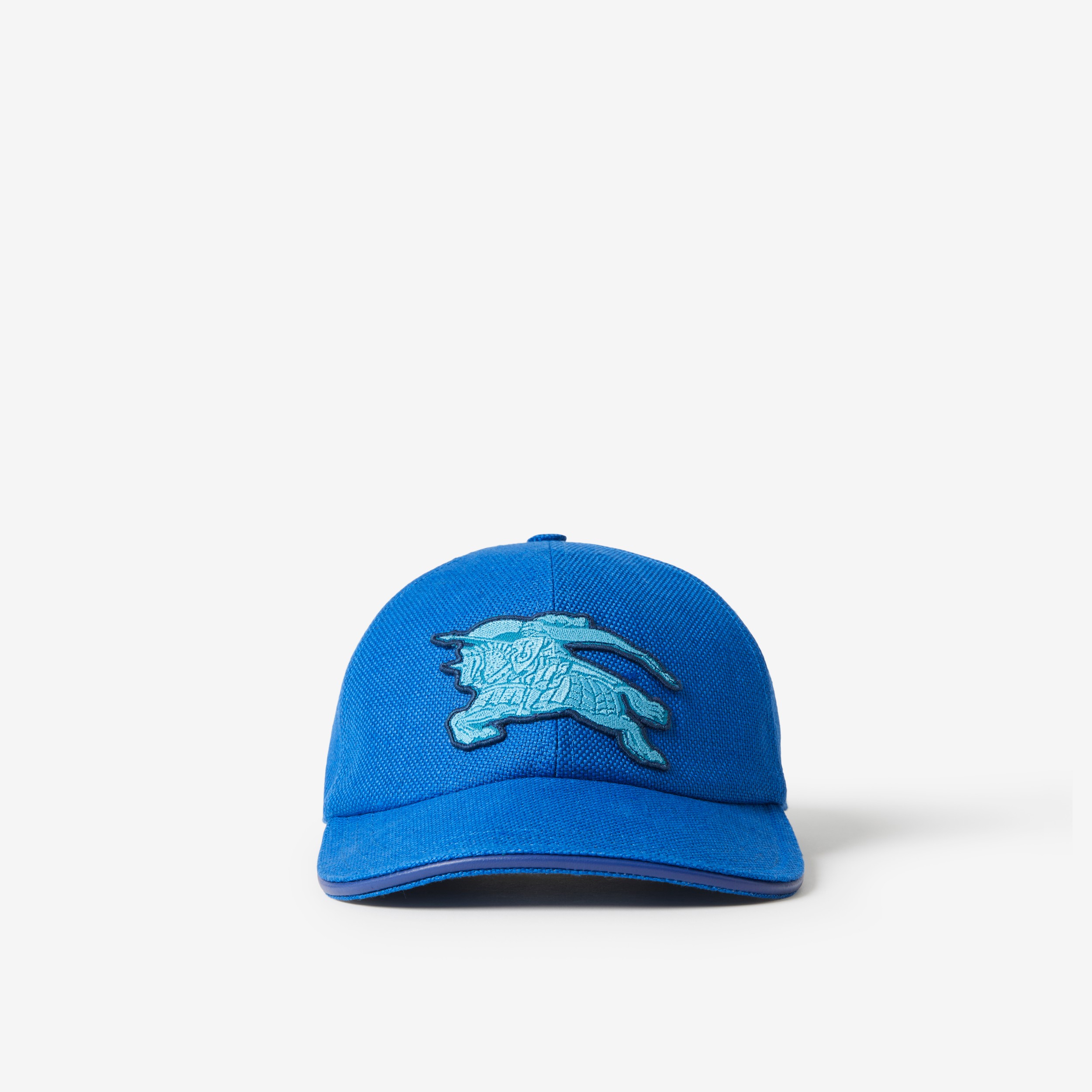Basecap mit appliziertem Rittermotiv aus Leinen, Hanf und Baumwolle (Dunkles Kobaltblau) | Burberry® - 1
