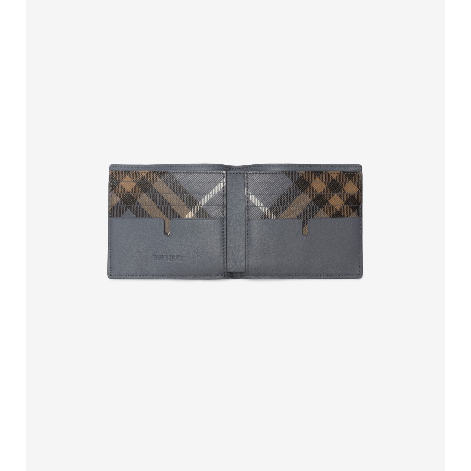 Pop Check Bifold Wallet in Wave blue - Men, Leather | Burberry