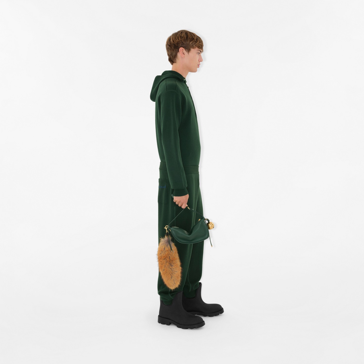 Wool Half-zip Hoodie in Vine - Men | Burberry® Official