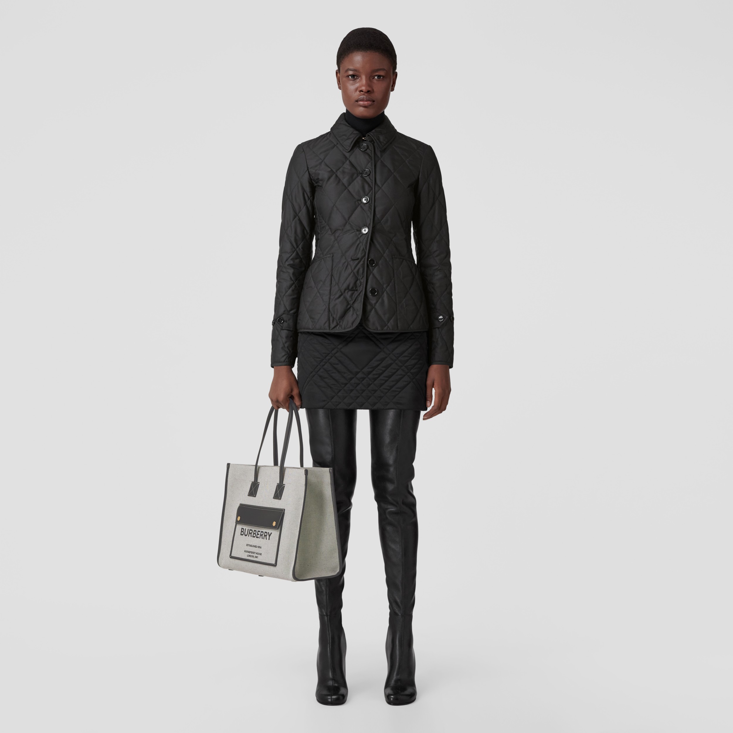 Diamond Quilted Thermoregulated Jacket in Black | Burberry® Official - 4