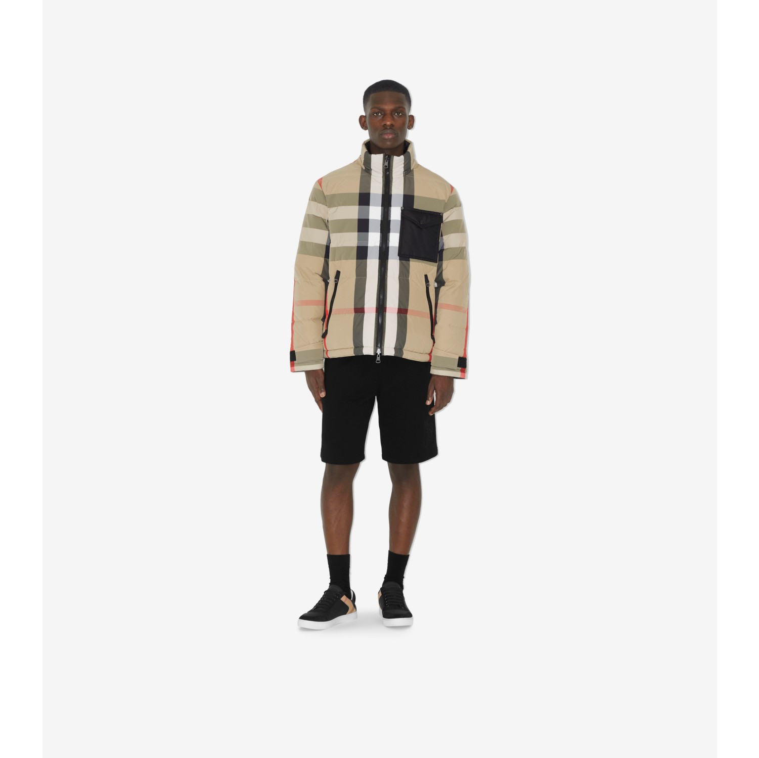 Burberry Reversible Exaggerated Check Padded Jacket worn by Dru