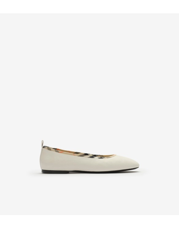 Ballerine Robin in pelle con finiture Check