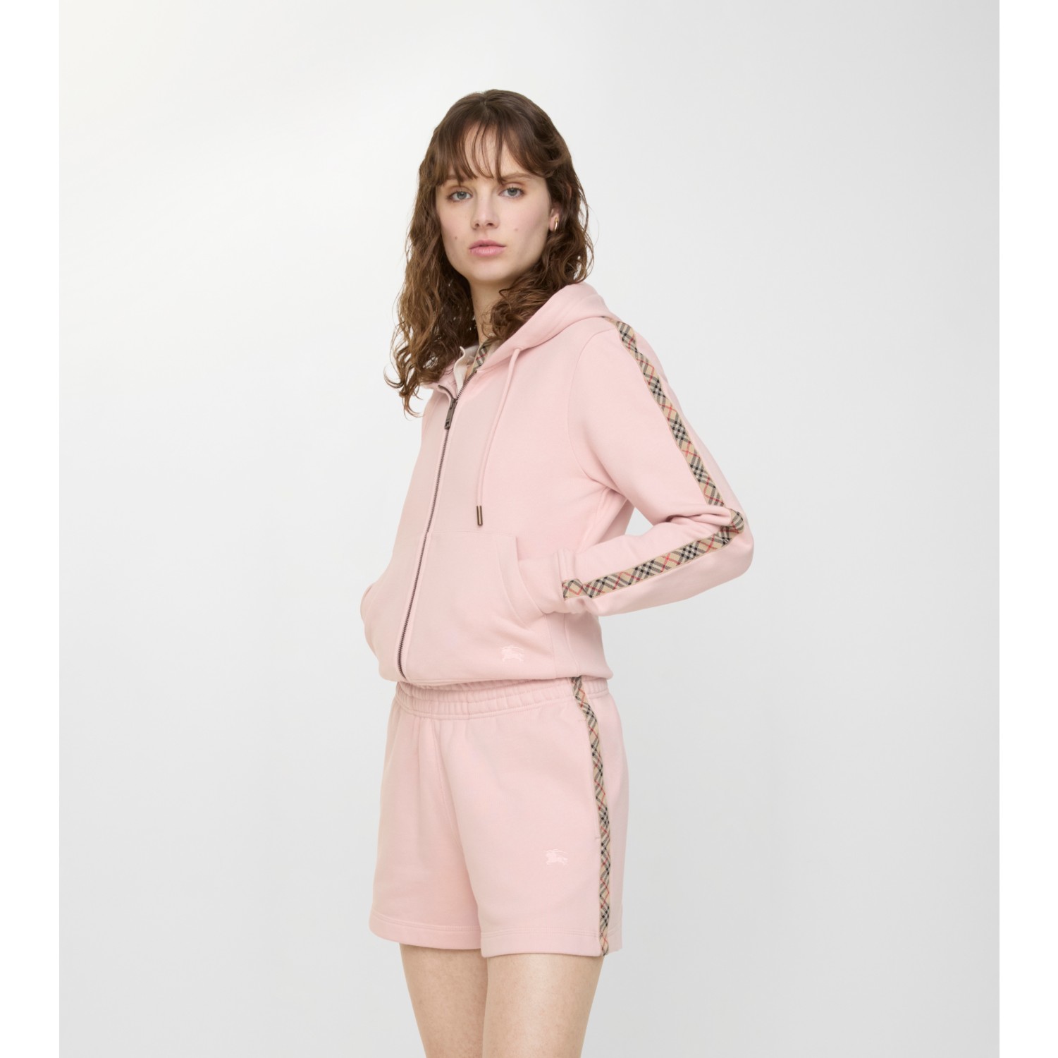 Check Trim Cotton Shorts