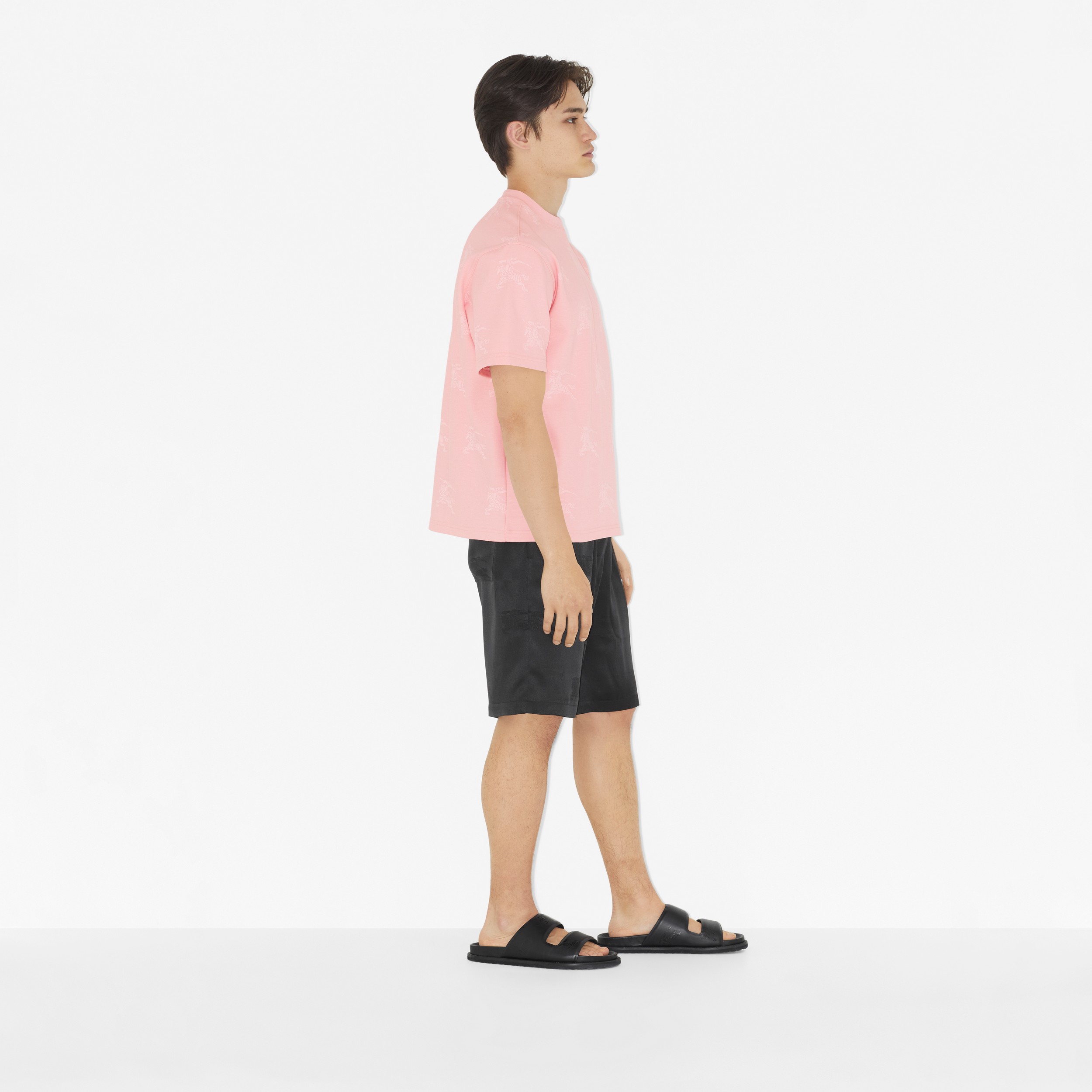 EKD Technical Cotton Piqué T-shirt in Soft Blossom - Men | Burberry® Official - 3