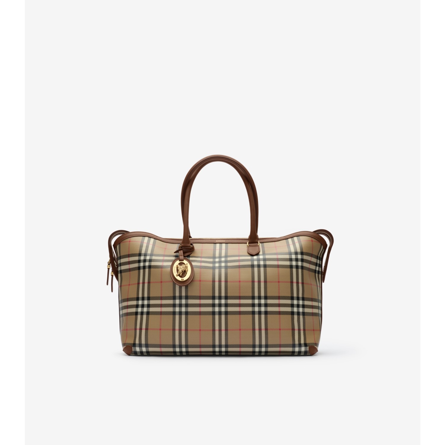 Medium Check Zip Tote