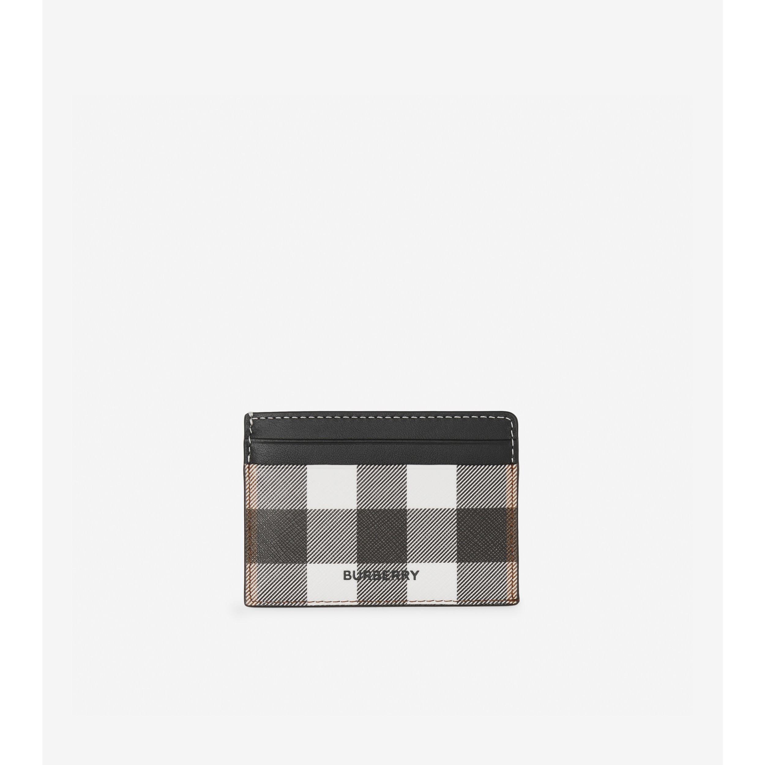 Burberry Kier Check E-Canvas & Leather Card Case