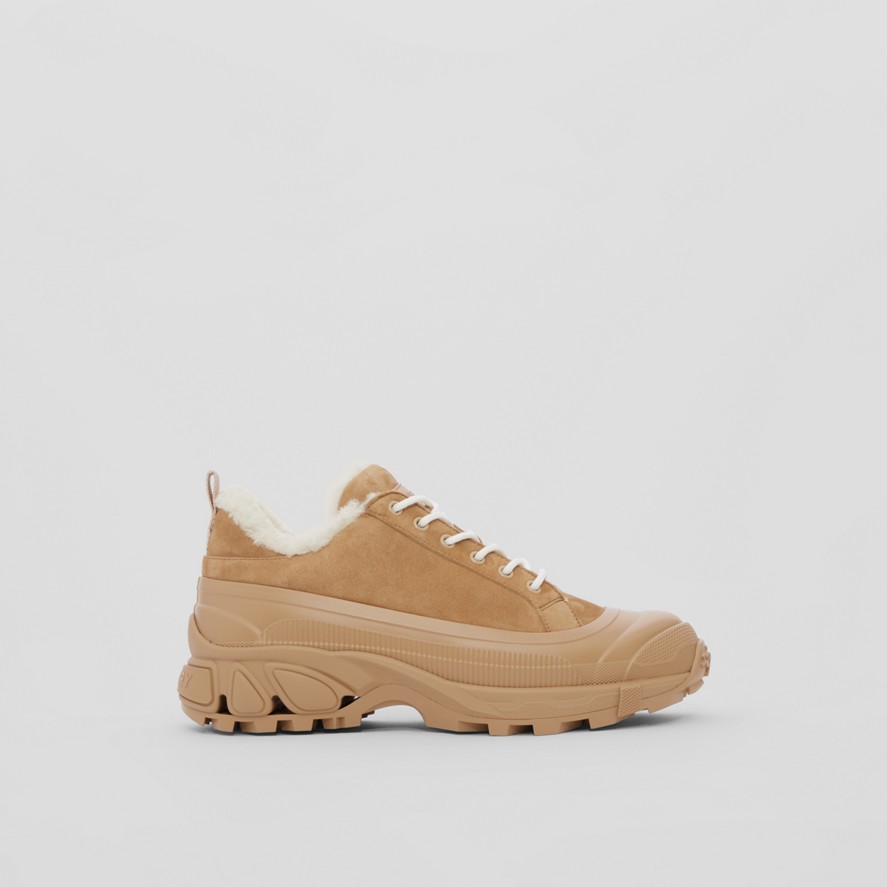 burberry.com | Suede and Shearling Arthur Sneakers