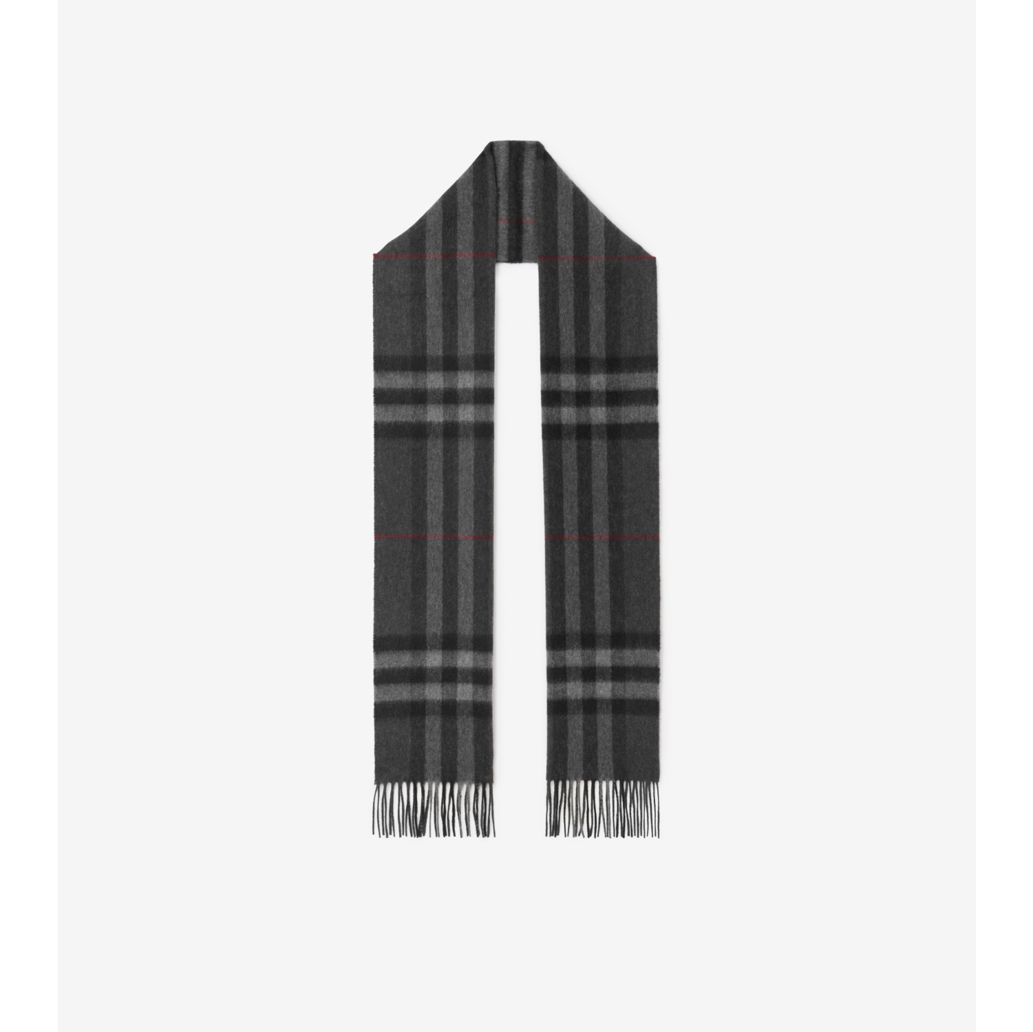 Burberry Check Patterned Cashmere Scarf in Black