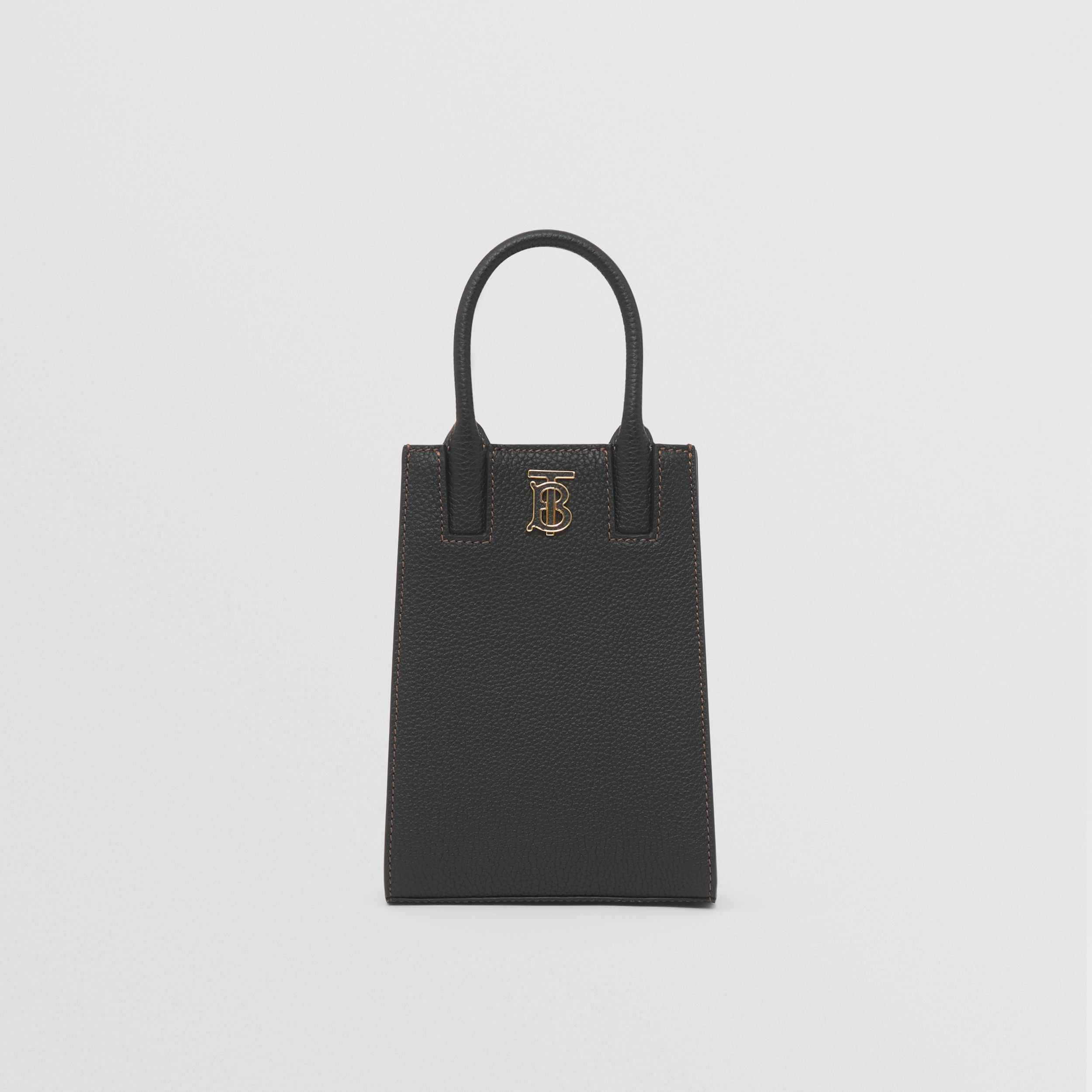 Micro Grainy Leather Frances Tote in Black - Women | Burberry® Official - 1