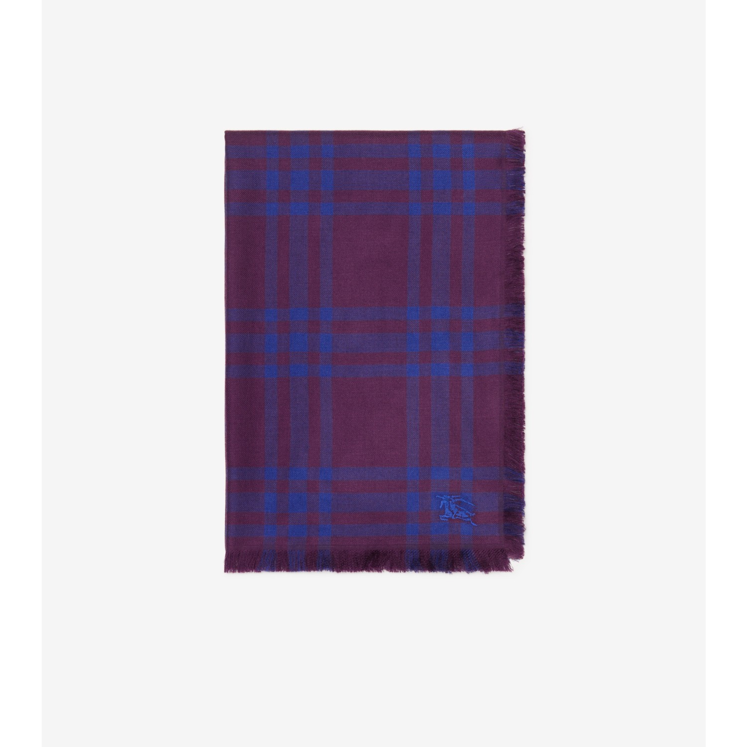 Reversible Check Wool Silk Scarf