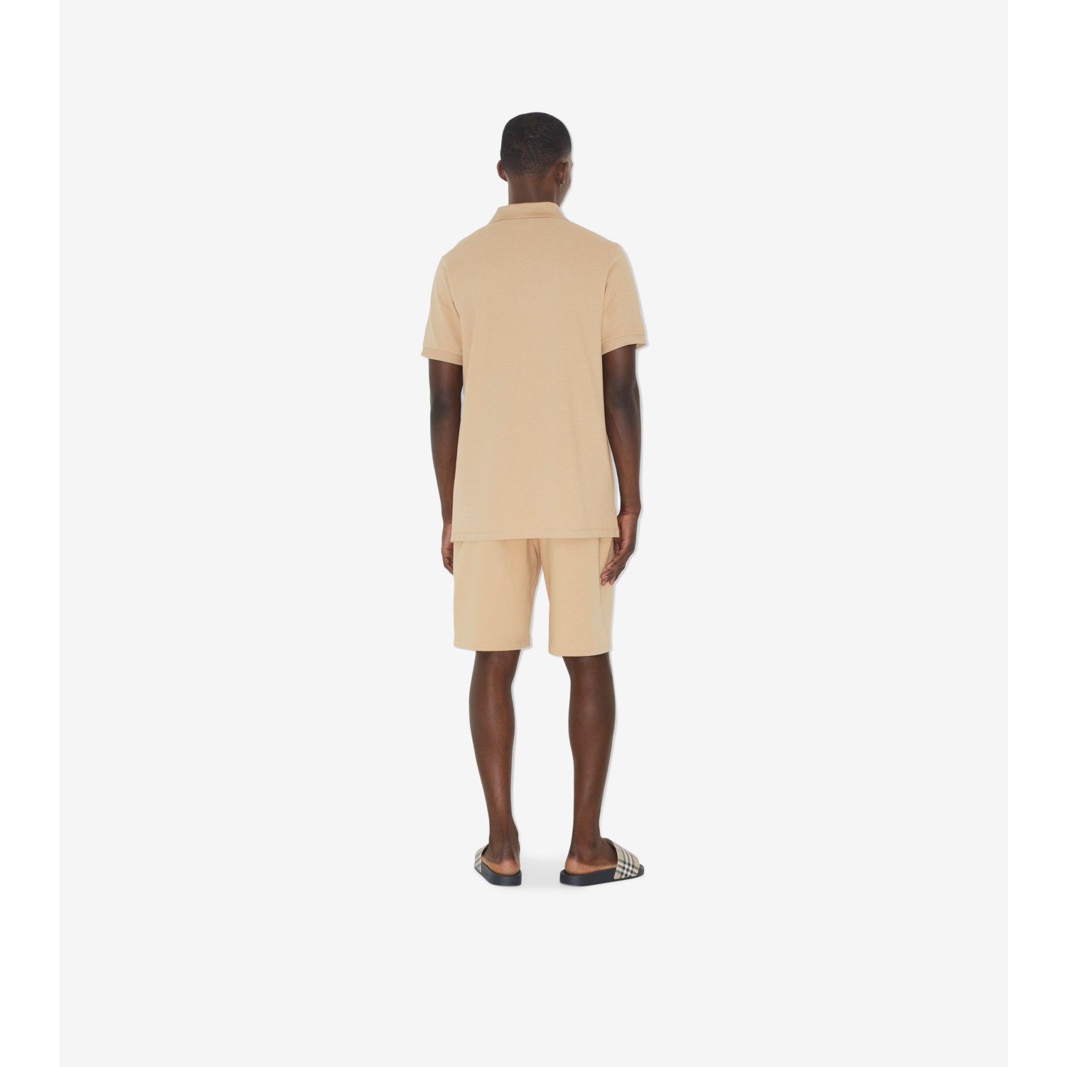 Polo en piqué de coton EKD avec Check (Fauve Doux) - Homme | Site officiel Burberry®