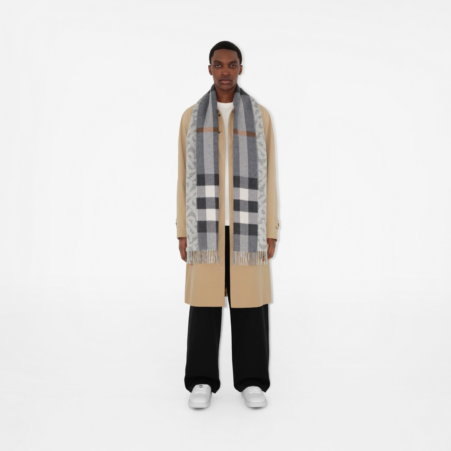 Check Cashmere Reversible Scarf