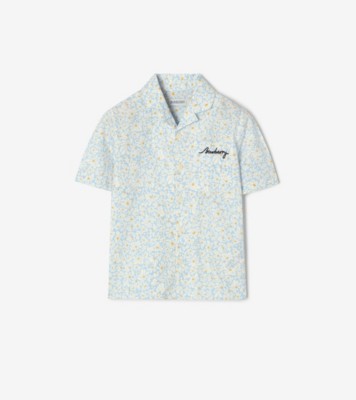 Daisy Cotton Poplin Shirt in Misty blue | Burberry® Official