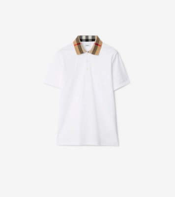 Burberry Logo Panelled Polo Black/White