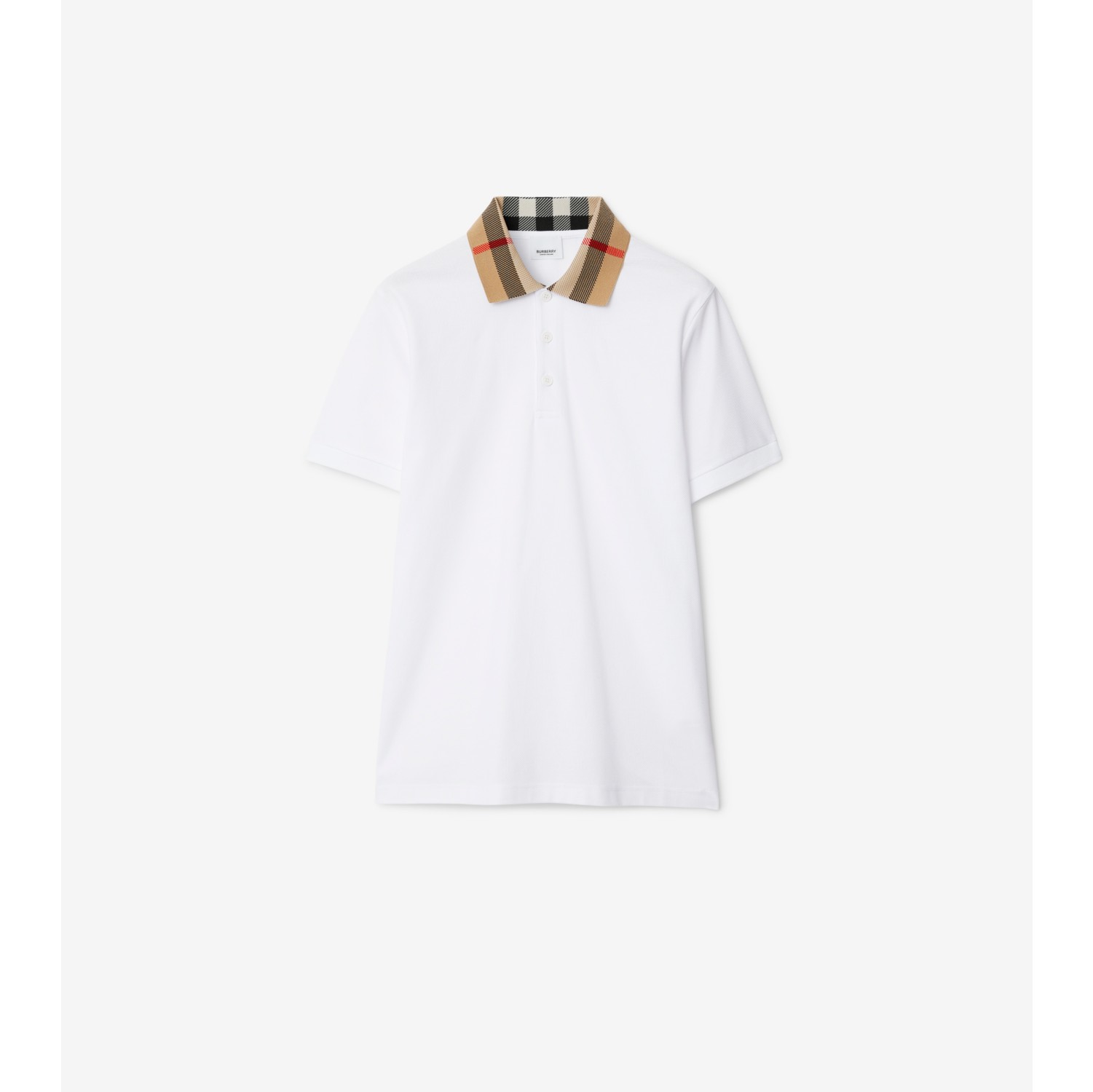 Cotton Polo Shirt in White - Men | Burberry® Official