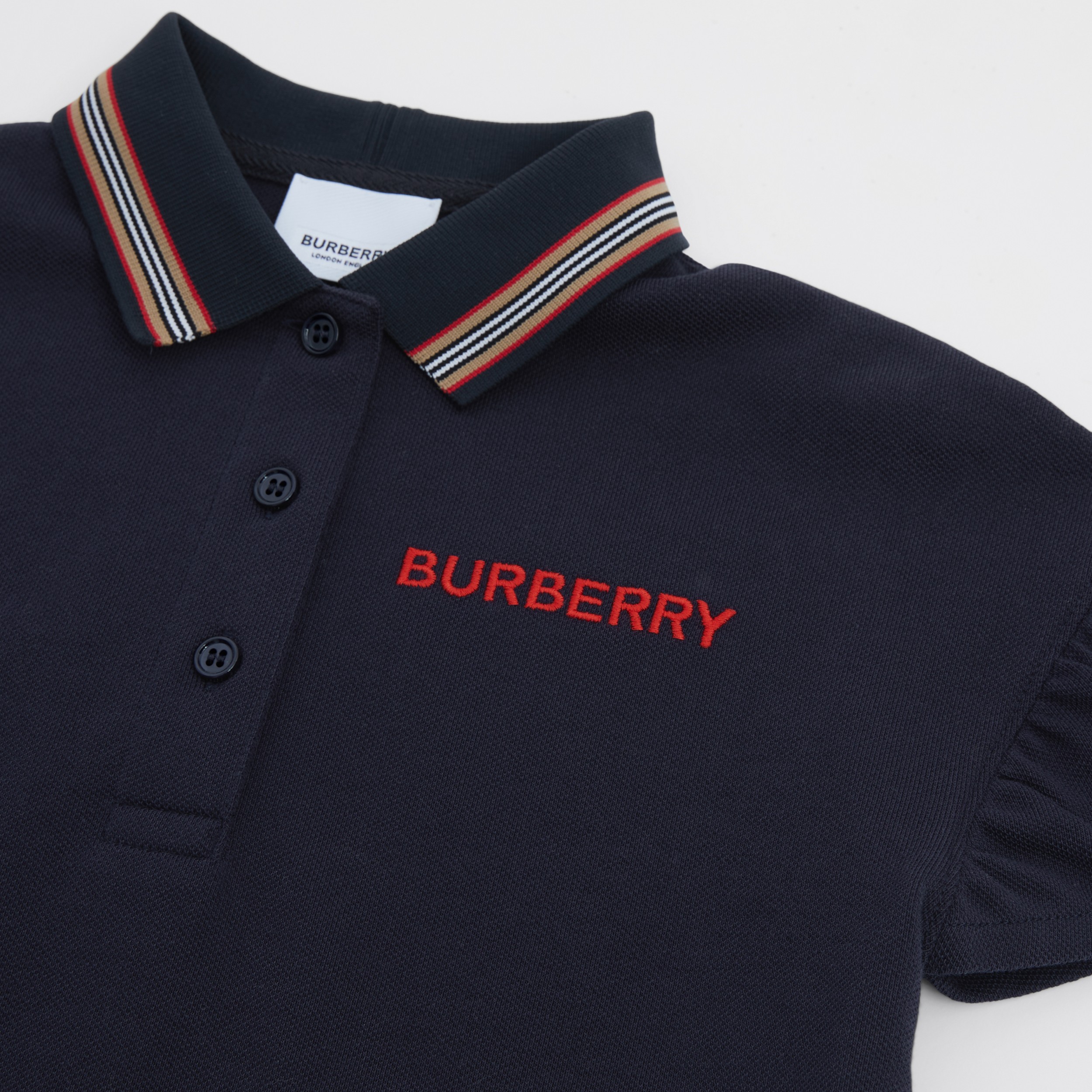 Baumwollpiqué-Poloshirt mit Streifendetail (Mitternachtsblau) | Burberry® - 2