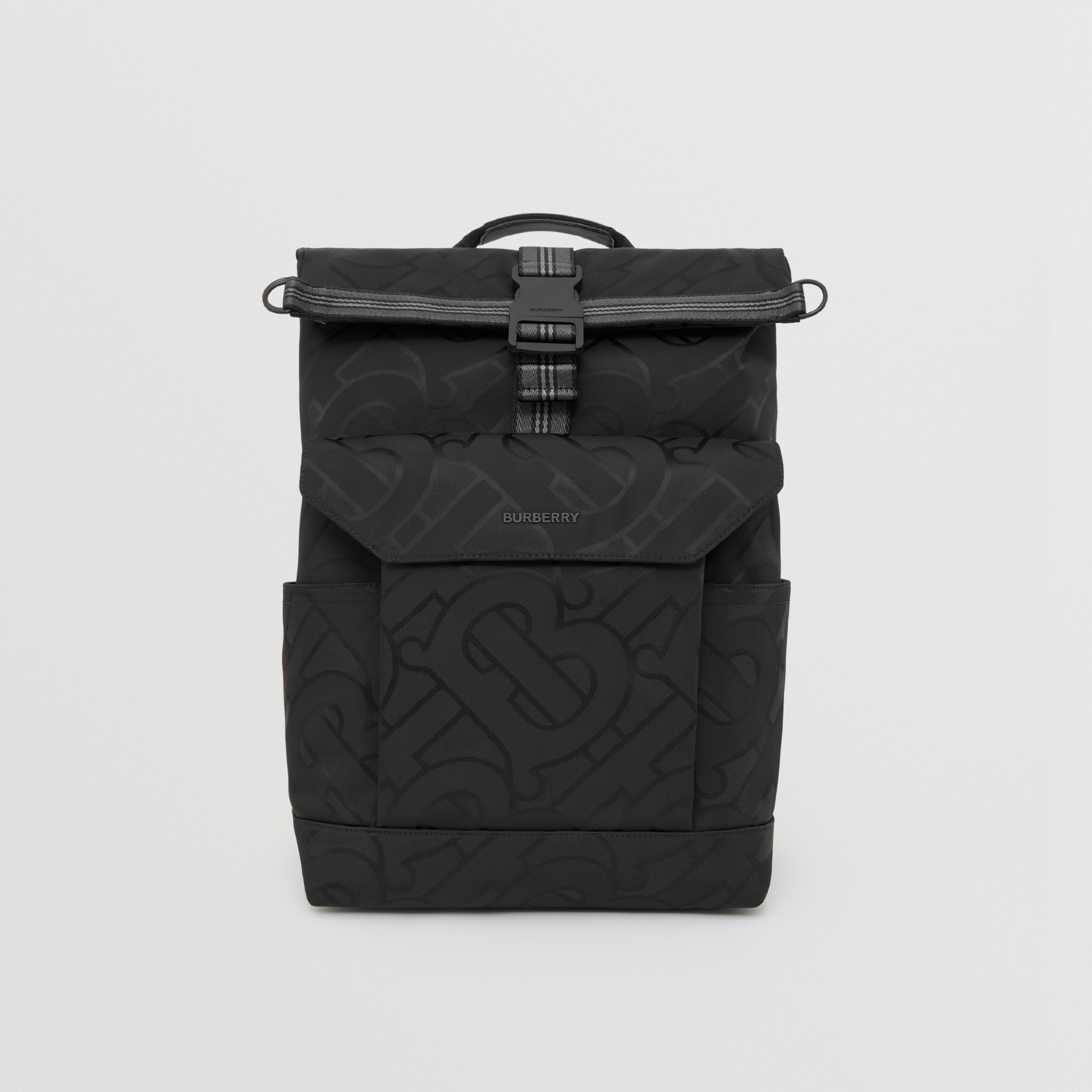 Monogram Jacquard Backpack in Black Men Burberry® Official