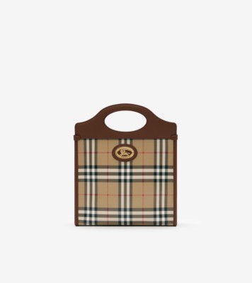 Mini Pocket Bag in Archive beige - Women, Cotton | Burberry® Official