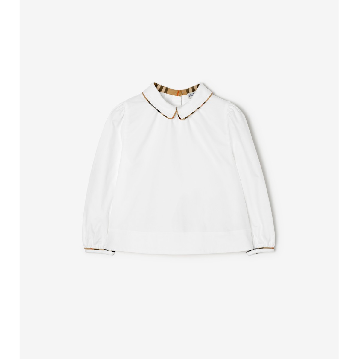  Check Trim Cotton Shirt