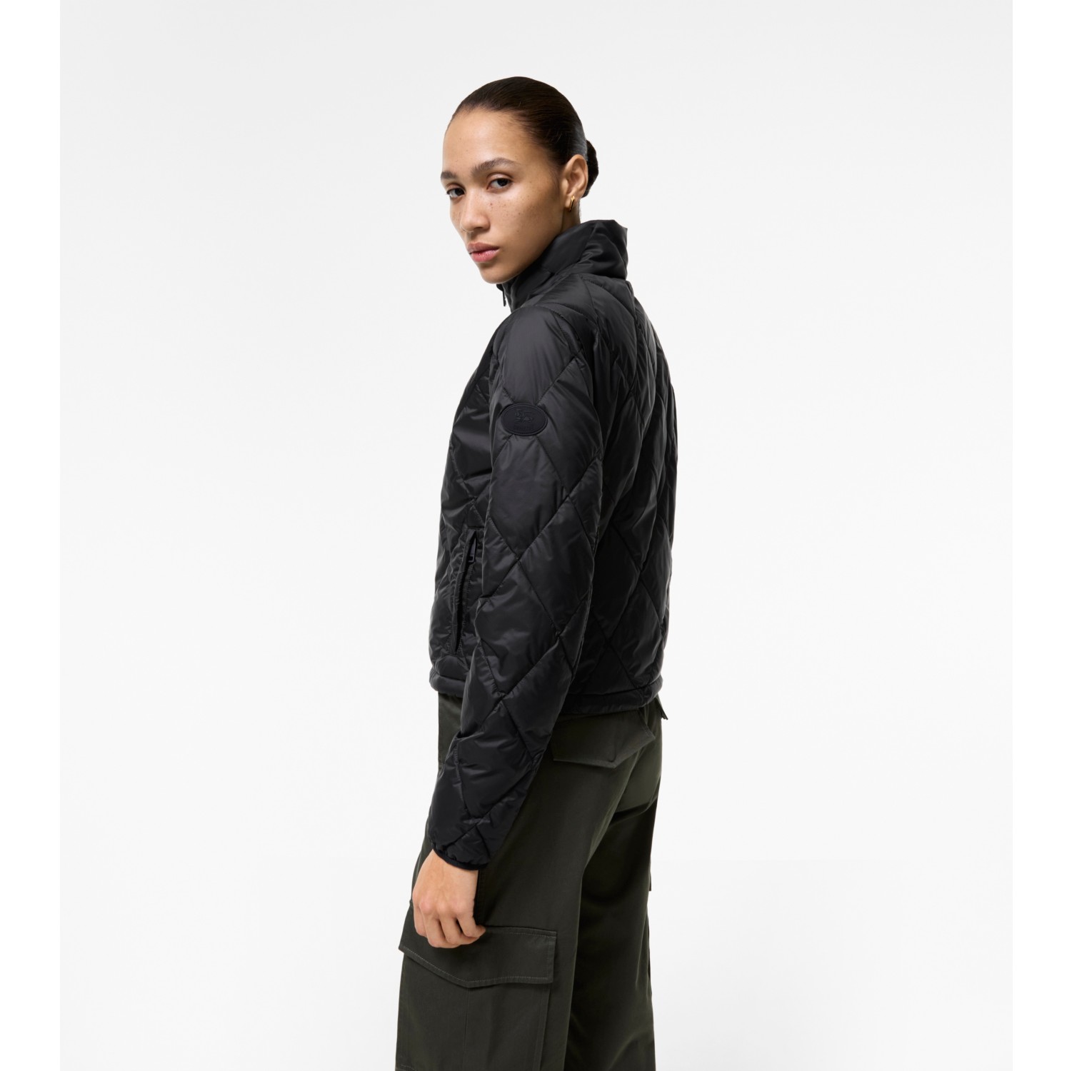 Checker-tape Quilted Nylon Bramford Jacket in Black - Women | Burberry® Official