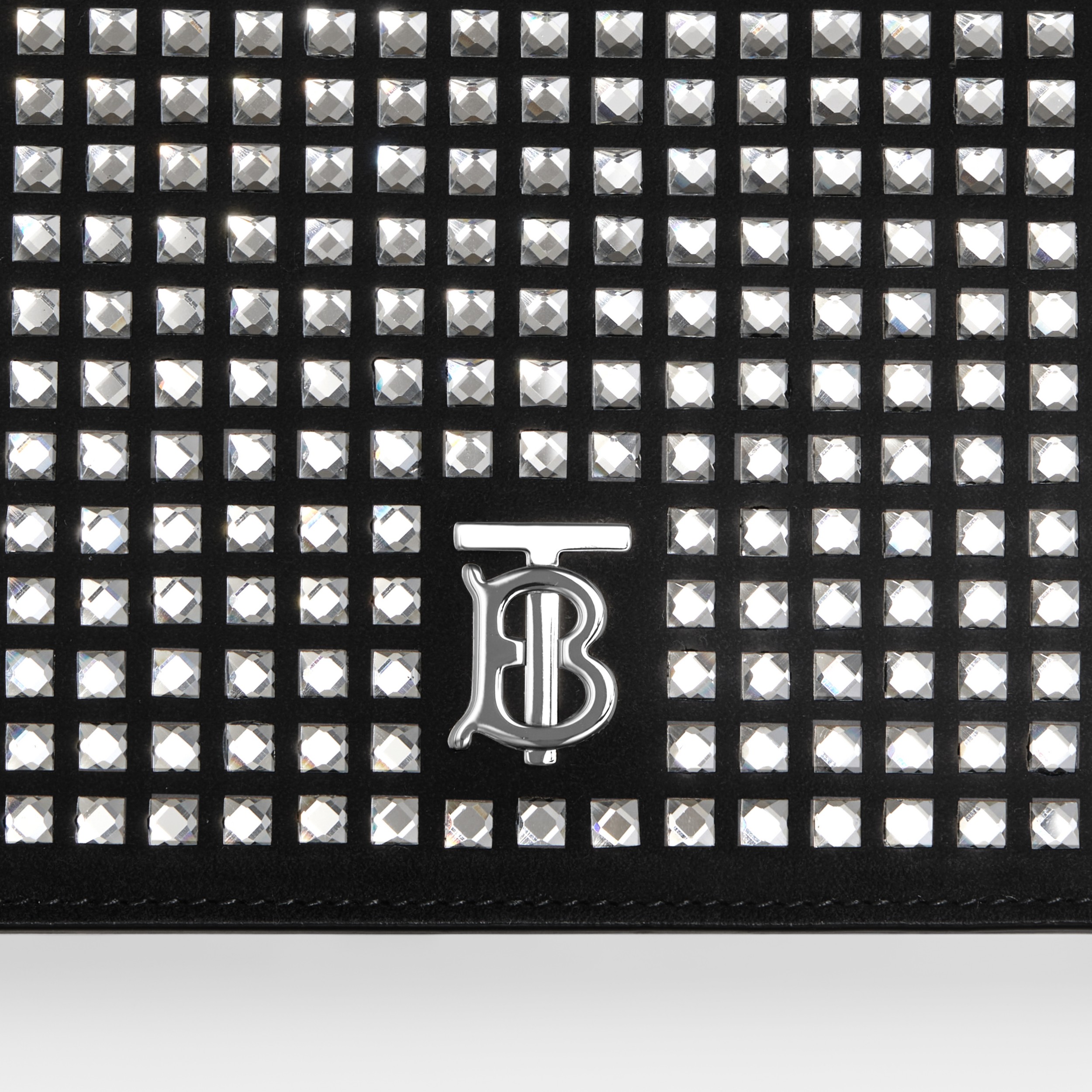 Bolsa pouch de ombro TB de camurça com cristais - Mini (Preto) - Mulheres | Burberry® oficial - 2
