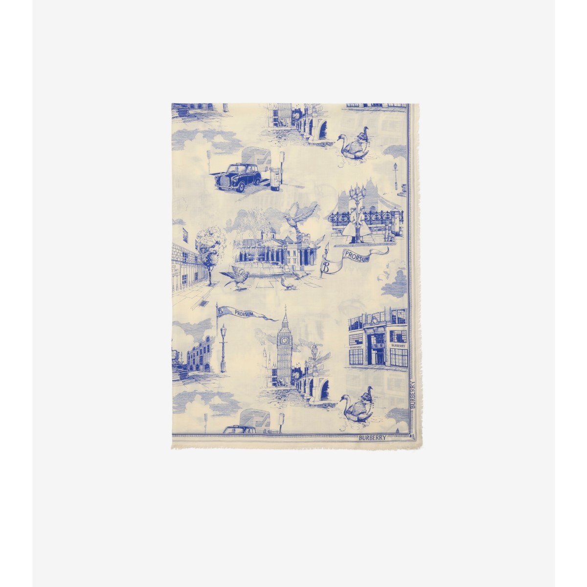 Burberry London Landmarks Wool Silk Scarf