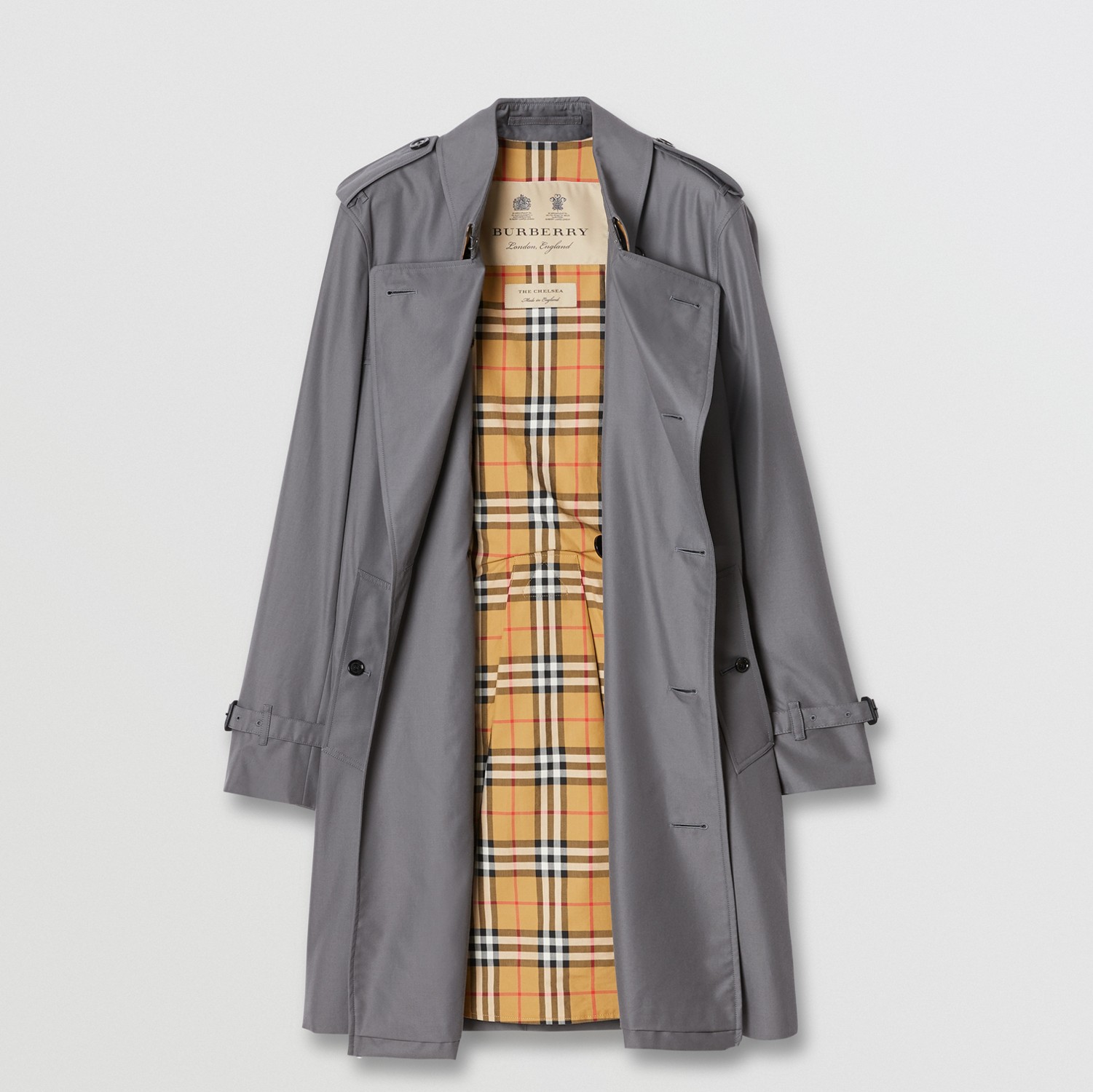 The Chelsea - Trench coat Heritage médio (Cinza) - Homens | Burberry® oficial