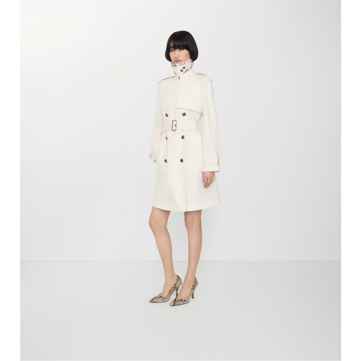  Check Mid-length Lightweight Cotton Belgravia Trench Coat​