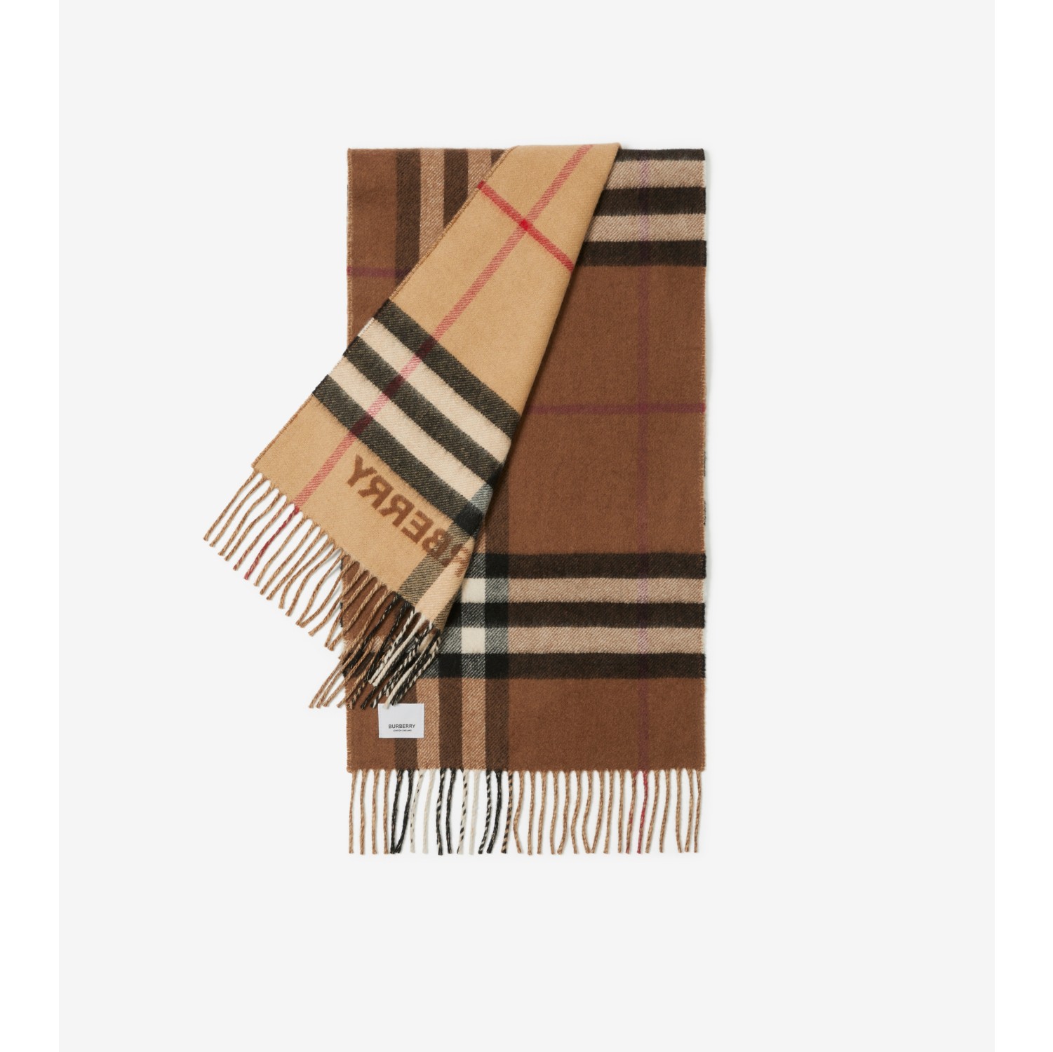 Contrast Check Cashmere Scarf